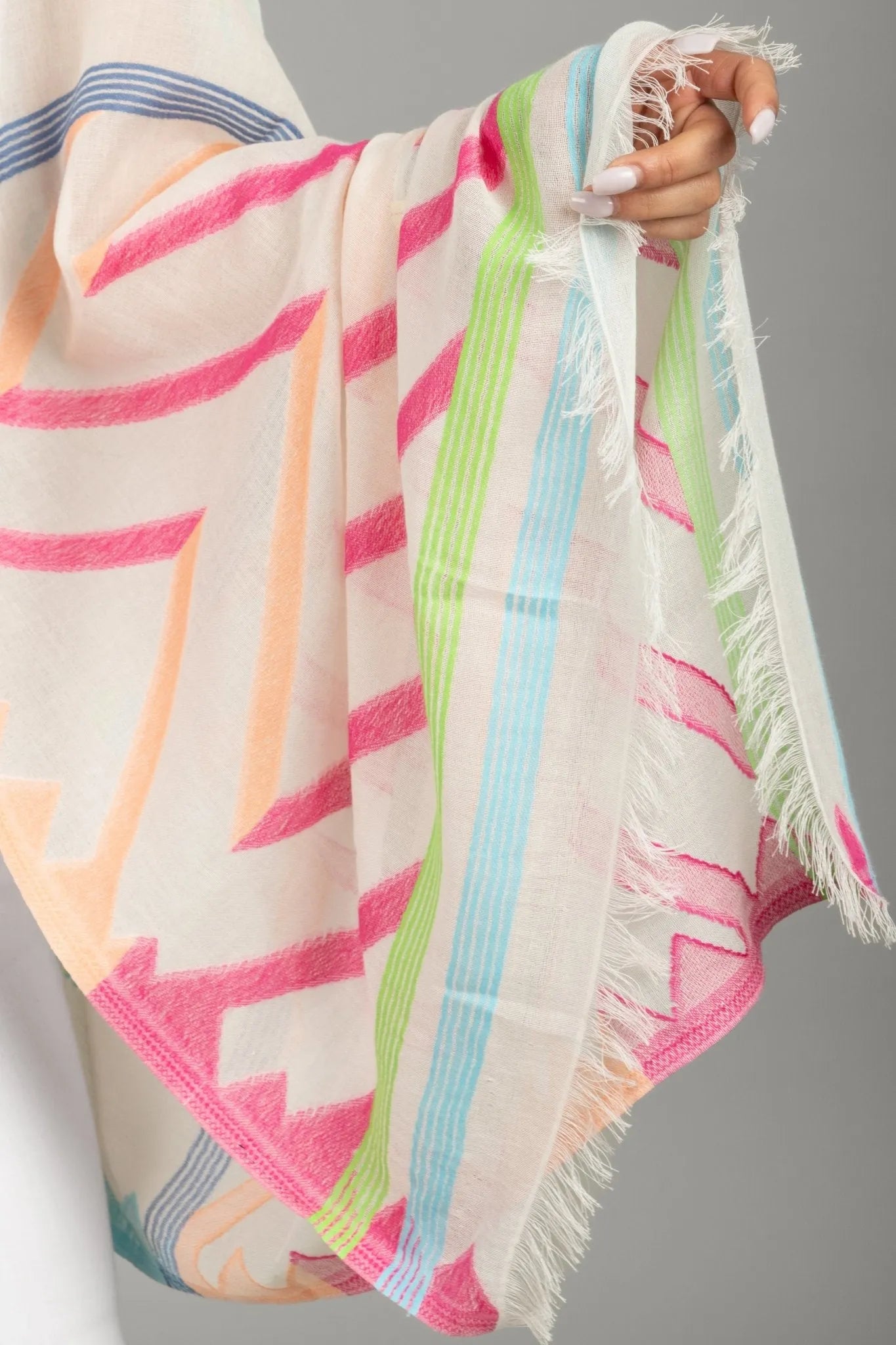 Vibrant Mixed Pattern Scarf for Women - Soft Fashion Accessory for Fall & Winter - Perfect for Office, Travel and Casual Outfits