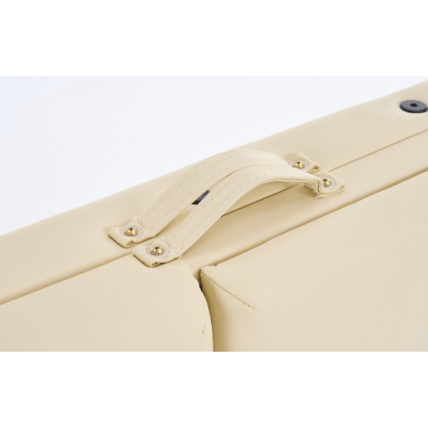 4-Section Thick Wooden Portable Massage Table - Greenlife Master (Cream/Black) MTW131 - Perfect for Home Spa, Professional Massage Therapy & Relaxation Sessions