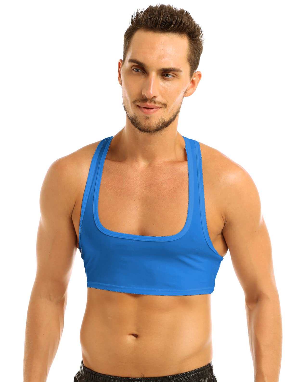Men's Bodybuilding Workout Gym Muscle Half Tank Top - Fitness Shirt Vest for Weightlifting & Training - Perfect for Gym, CrossFit & Bodybuilding