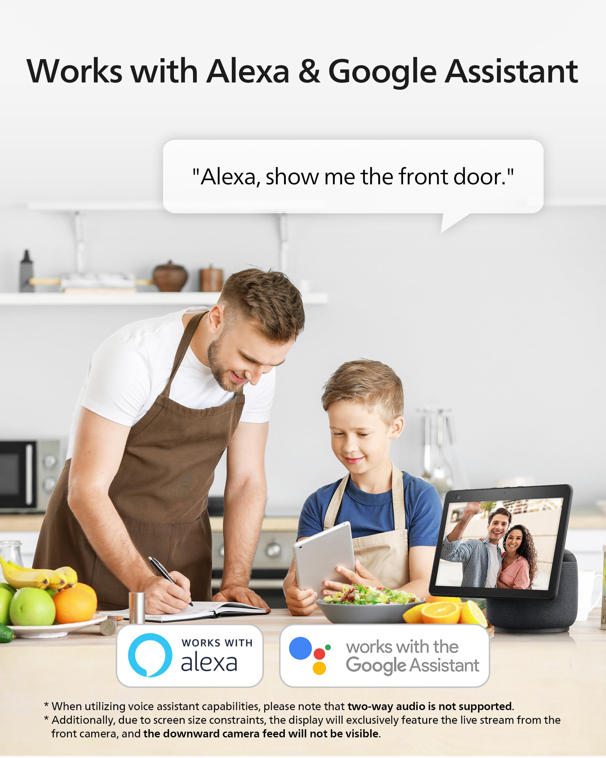 PHILIPS Wireless Video Doorbell Camera with Chime - No Monthly Fee, 2K FHD Dual Cameras, Motion Detection, 2-Way Audio, Alexa & Google Assistant Compatible, Battery/Wired Power - Ideal for Home Security & Smart Home Integration