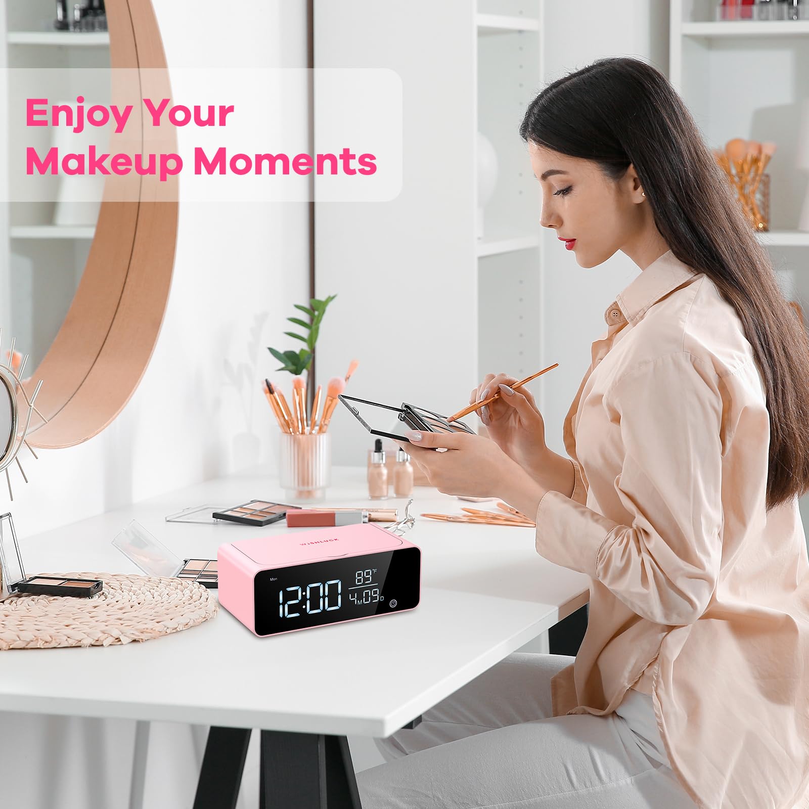 Professional Jewelry Cleaner Machine - 48KHz/24W Ultrasonic Cleaner with 500ml Stainless Steel Tank & LED Display | Perfect for Jewelry, Rings, Diamonds, Watches & Eyeglasses | Compact Tabletop Design with Alarm Clock (Pink) - Ideal for Home Use, Jewelry Stores & Gift Shops