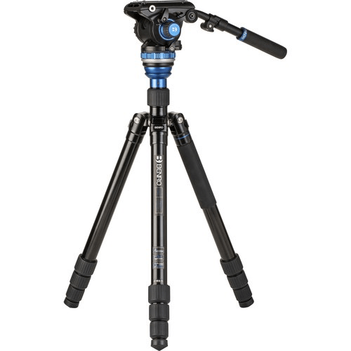 Benro A3883 Travel Angel Aero Video Tripod Kit with Levelling Column & S6PRO Head - Lightweight Aluminum Tripod for Travel Photography, Vlogging & Outdoor Shooting