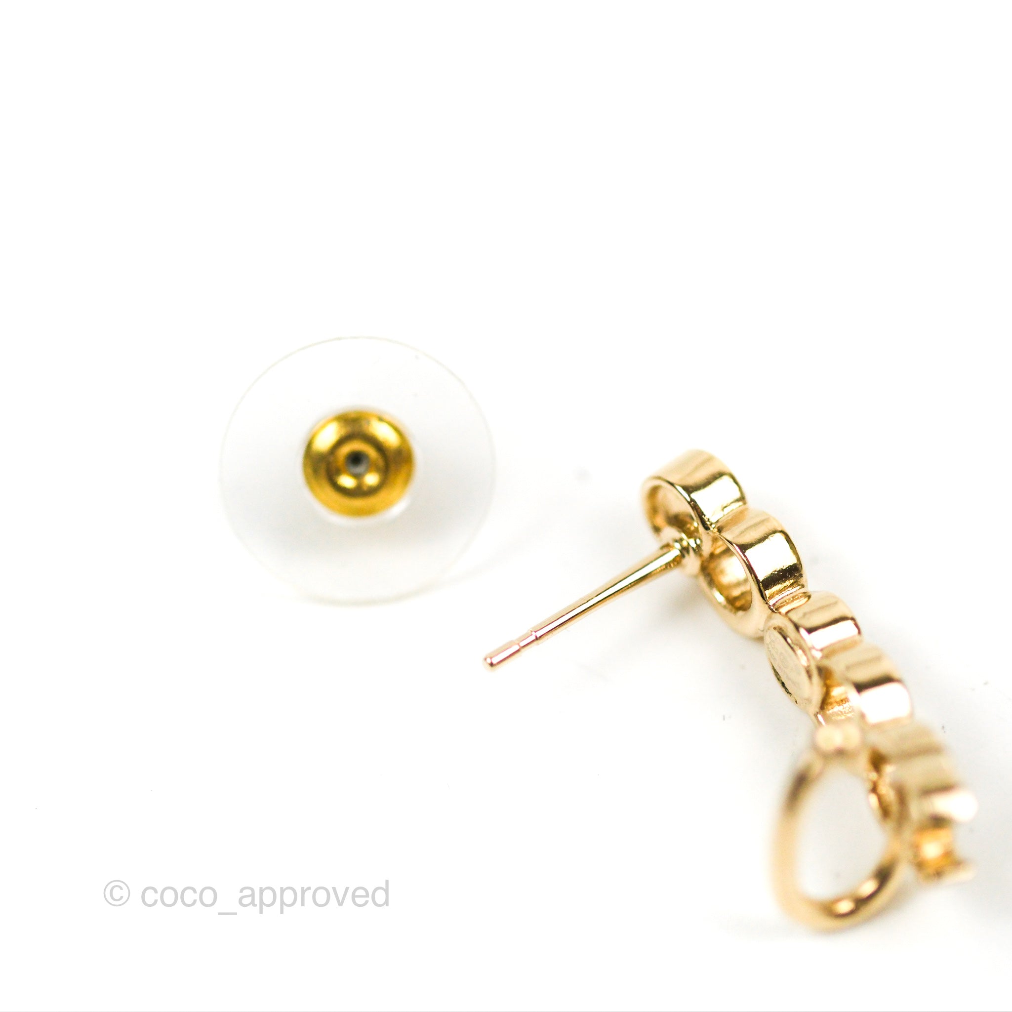 Chanel CC Coco Crystal Earrings - Gold Tone Ear Cuff for Women | Luxury Fashion Jewelry for Parties, Weddings & Special Occasions