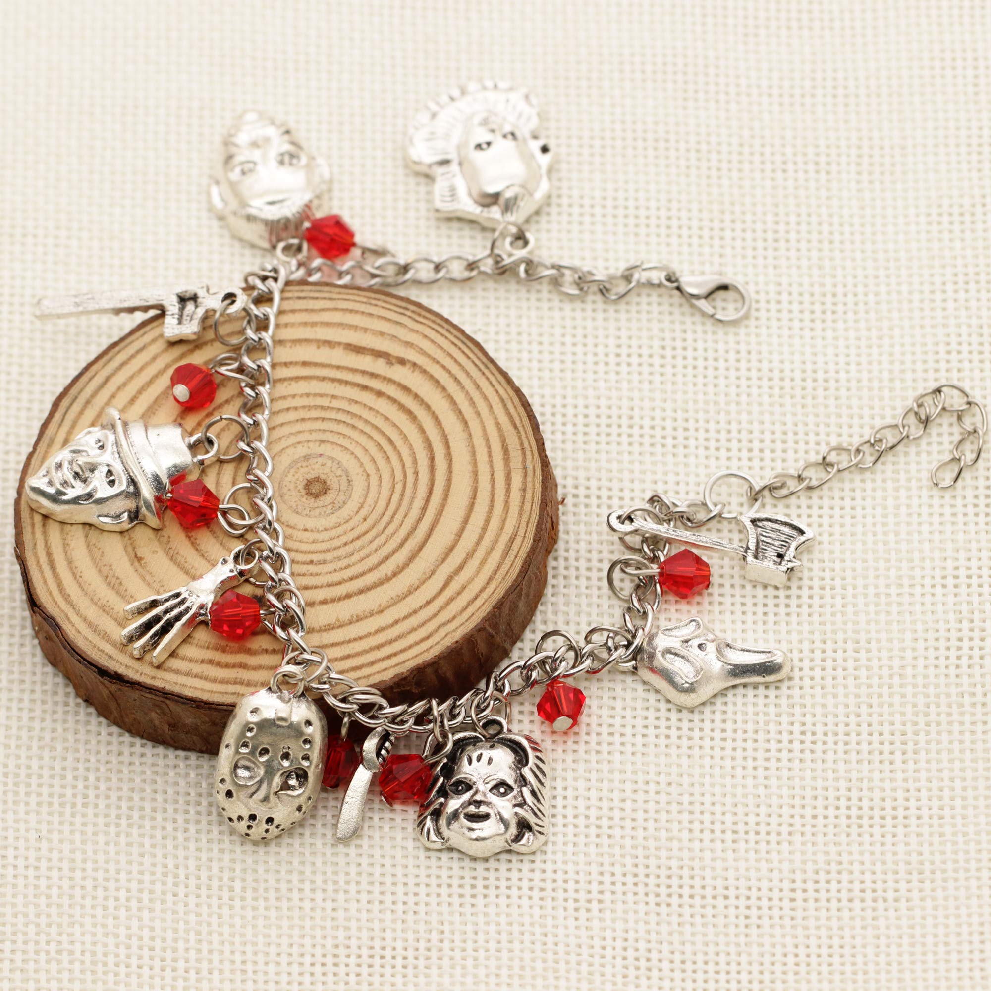 Horror Movie Charm Bracelet for Halloween - Scary Halloween Jewelry for Women & Kids, Perfect for Halloween Parties & Cosplay