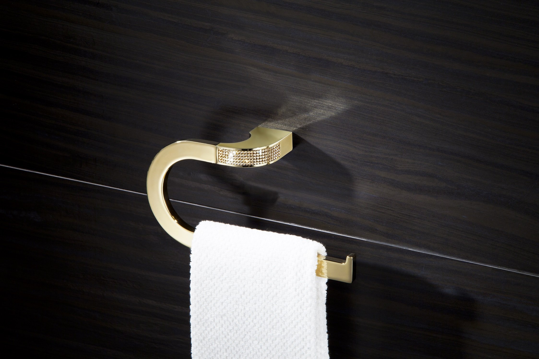 Luxury Gold Swarovski Crystal Towel Ring - Limited Edition for Bathroom Decor