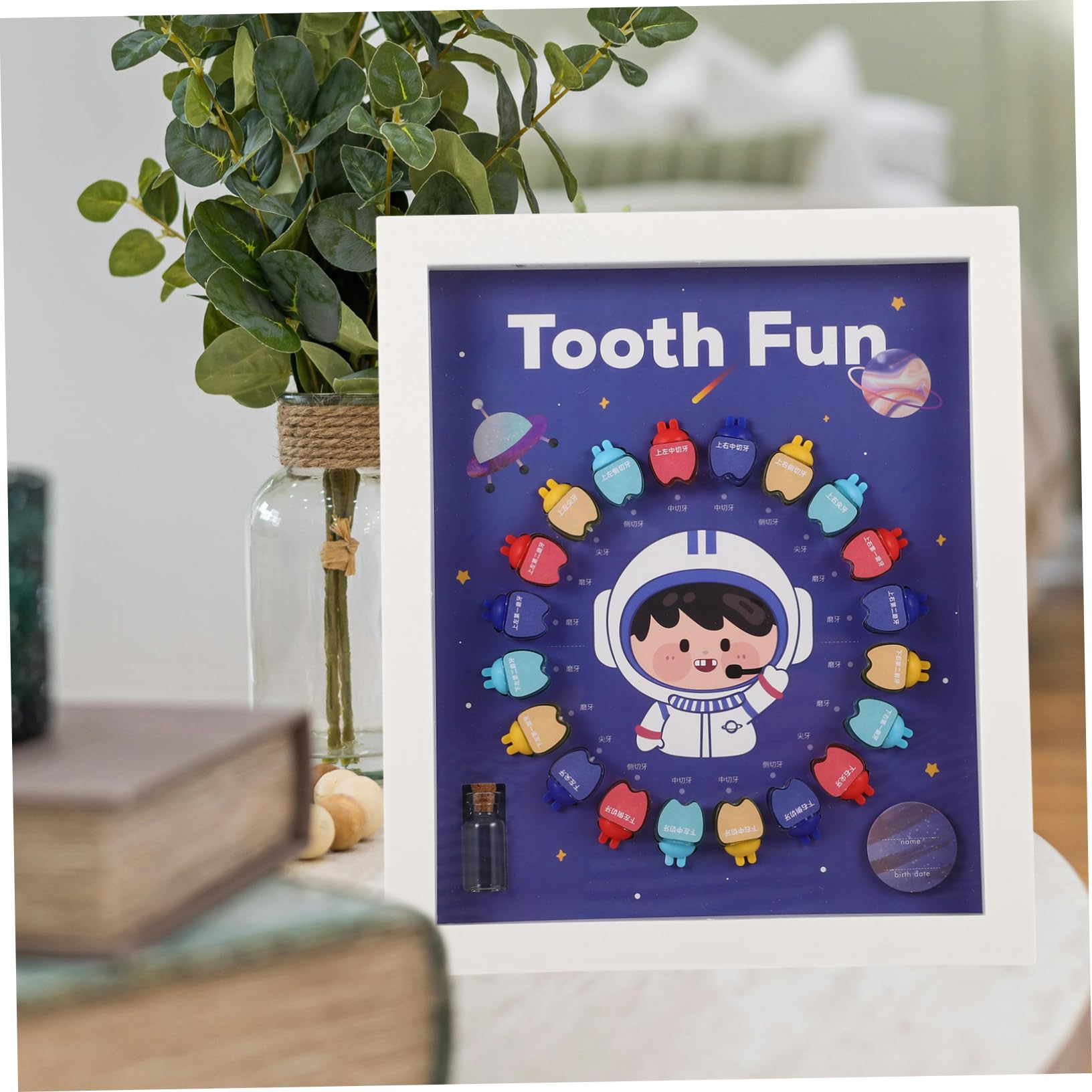 VICASKY Kids Tooth Keepsake Box - First Tooth Organizer & Baby Teeth Storage Container for Memories (Plastic, White) - Perfect for Baby Showers, First Tooth Loss & Childhood Milestones
