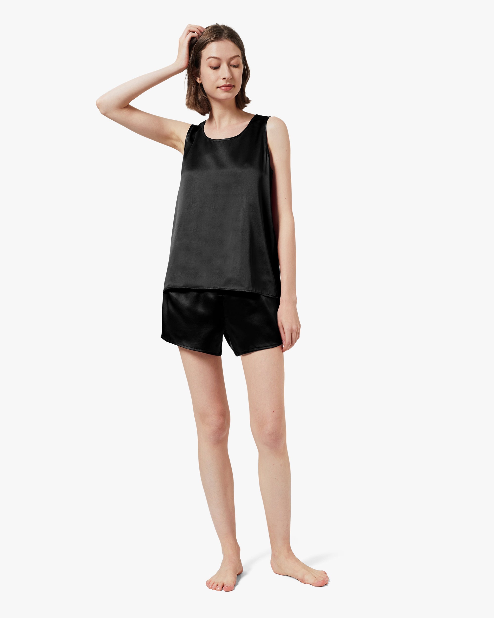 Soft & Breathable Silk Short Pajamas for Women - Comfortable Sleepwear for Summer Nights & Lounging at Home