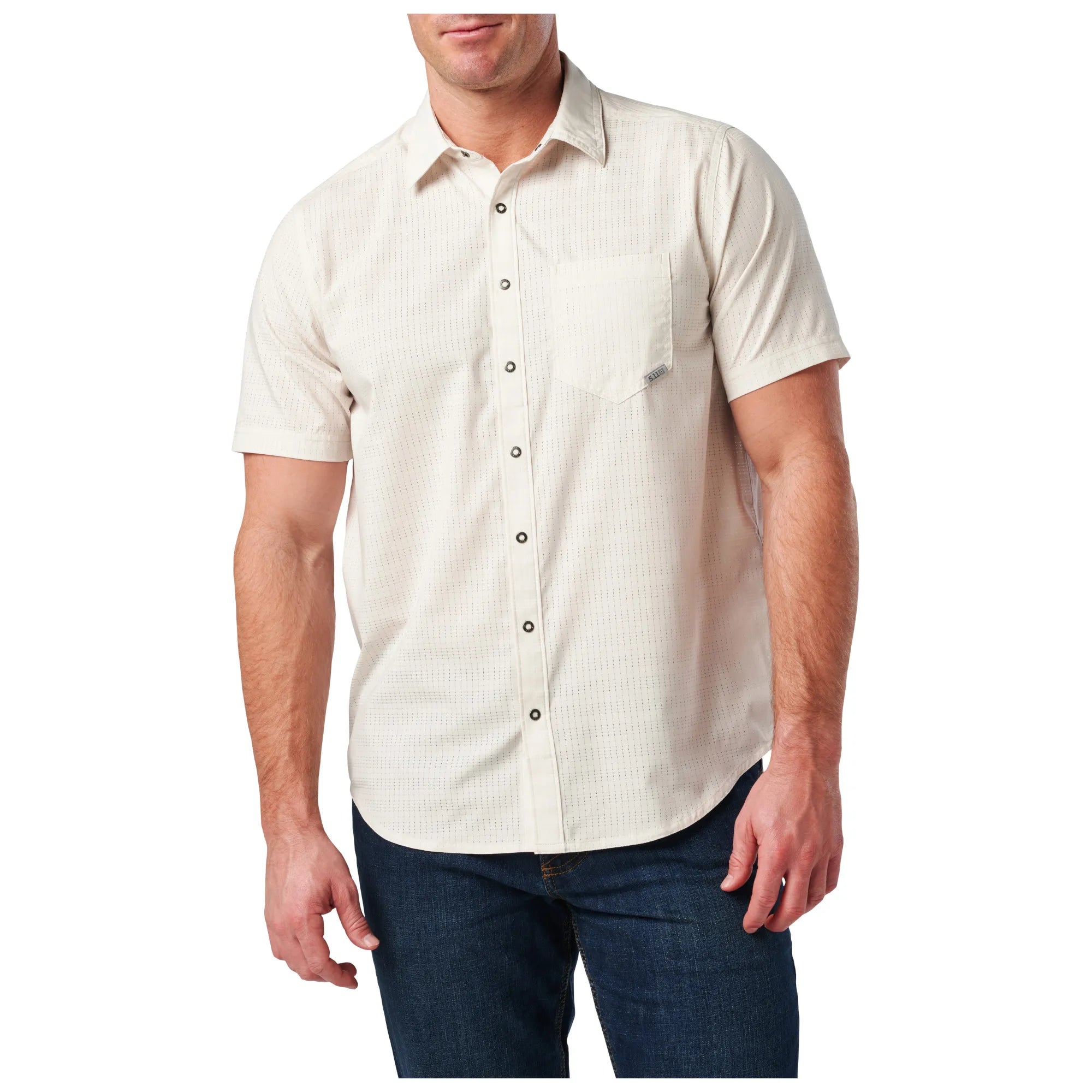 5.11 Tactical Men's Aerial Snap Front Wicking Short Sleeve Work Shirt - Moisture-Wicking Performance Shirt for Outdoor Work, Hiking & Tactical Operations