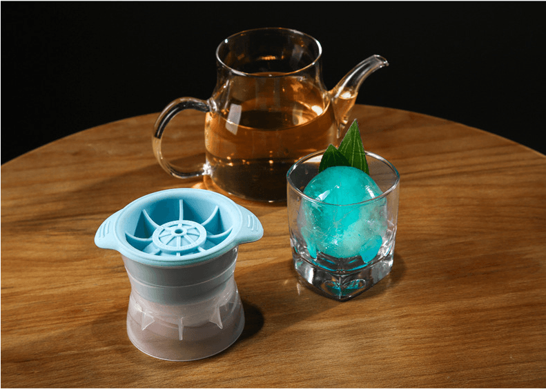 Premium Giant Spherical Ice Ball Maker - 2.5 Inch Large Ice Ball Mold for Whiskey, Cocktails & Bourbon - Perfect for Home Bars, Parties & Gift Giving