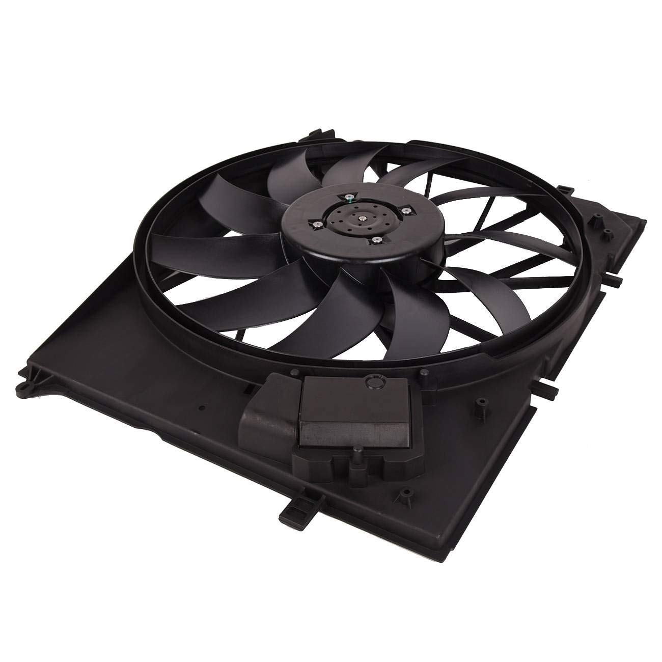 Bapmic 2205000293 Electric Cooling Fan Assembly Compatible with Mercedes W220 CL55 CL600 CL65 S600 SL63 SL600 S55 (2001-2012) - High Performance Cooling Solution for Engine Overheating Prevention in Hot Weather & Heavy Traffic Conditions