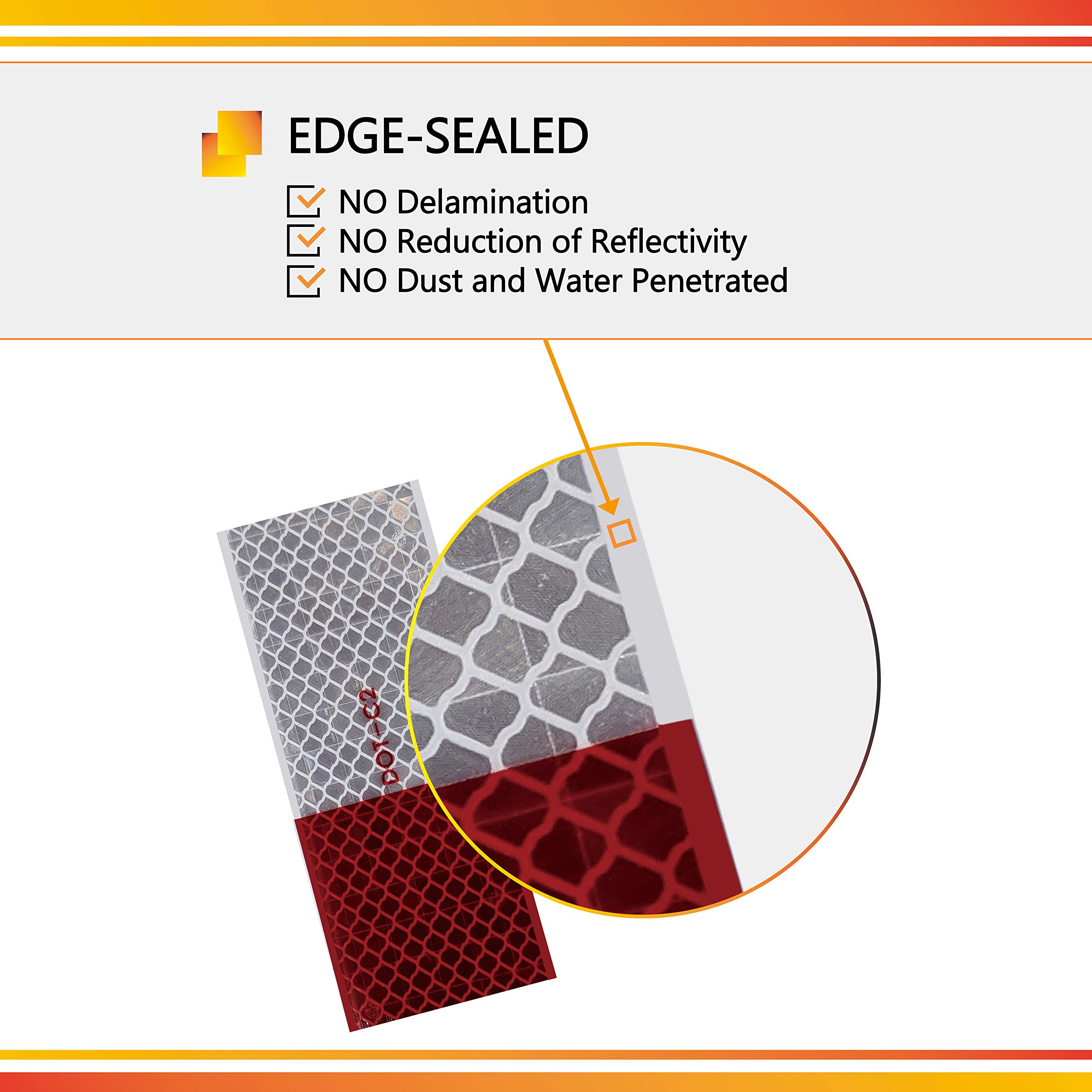 Premium DOT-C2 Approved Reflective Tape - High Visibility DayBright Conspicuity Tape for Trailers, Trucks, RVs & Vehicles | Weatherproof Safety Tape for Road Marking, Emergency Vehicles & Outdoor Equipment
