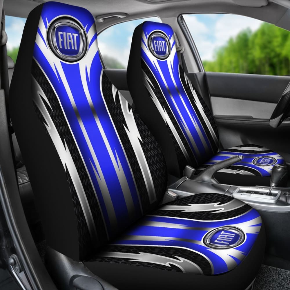2-Piece Front Fiat Seat Covers in Blue (Part #144627) - Universal Fit for Fiat Models, Perfect for Car Interior Protection & Style Upgrade