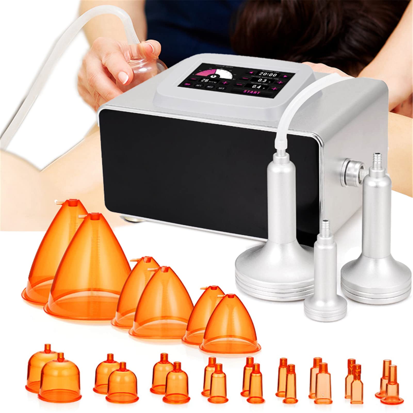Body Shaping Massager - Vacuum Cupping Therapy Set with 24 Cups & Touch Screen, 150ml Large Cups for Cellulite Reduction, Pain Relief & Relaxation - Perfect for Home Spa, Post-Workout Recovery & Beauty Treatments