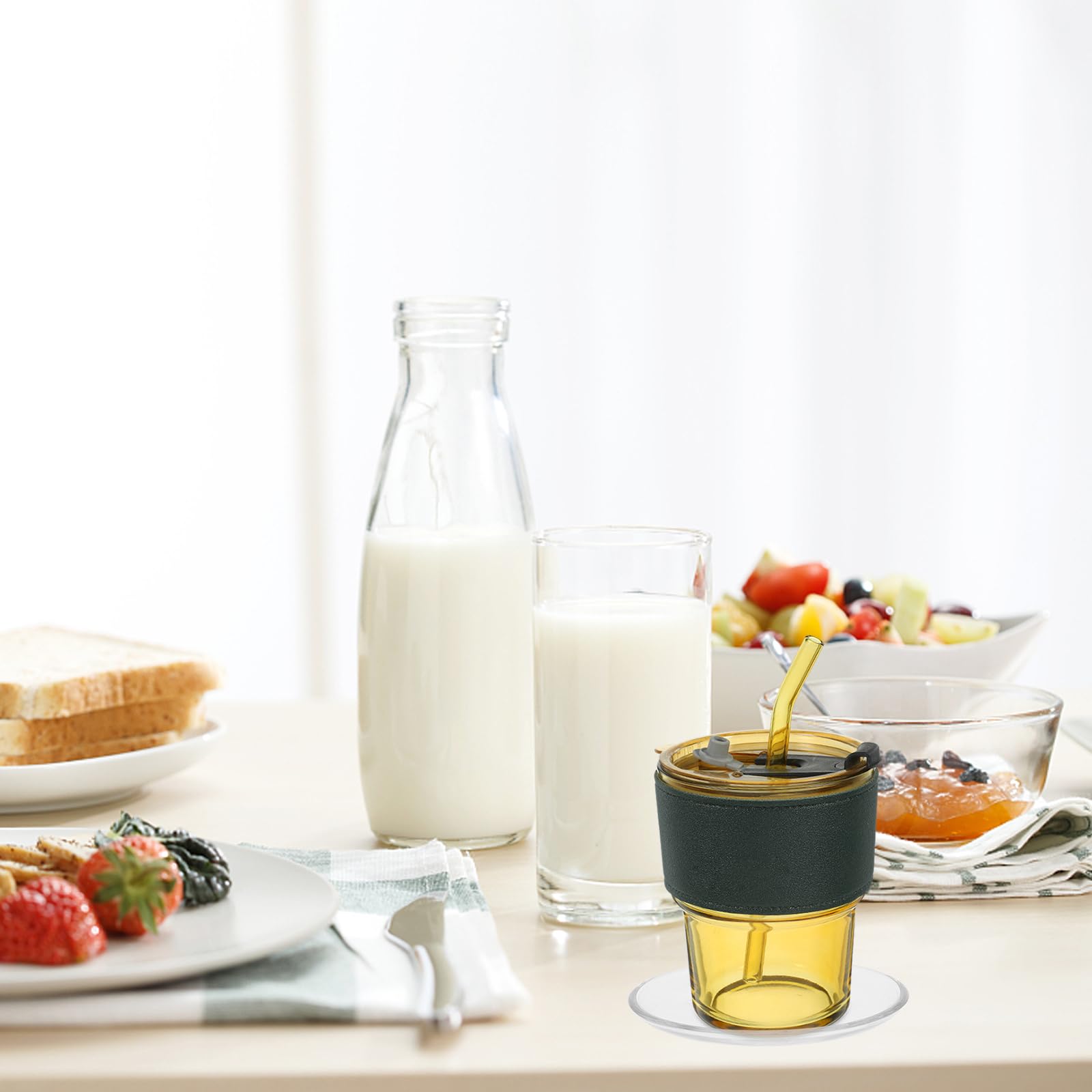 Yardwe 4Pcs Clear Glass Saucers for Tea Cups & Coffee Mugs - Round Snack Plates for Cookies, Desserts & Beverages - Perfect for Afternoon Tea, Coffee Breaks & Party Serving