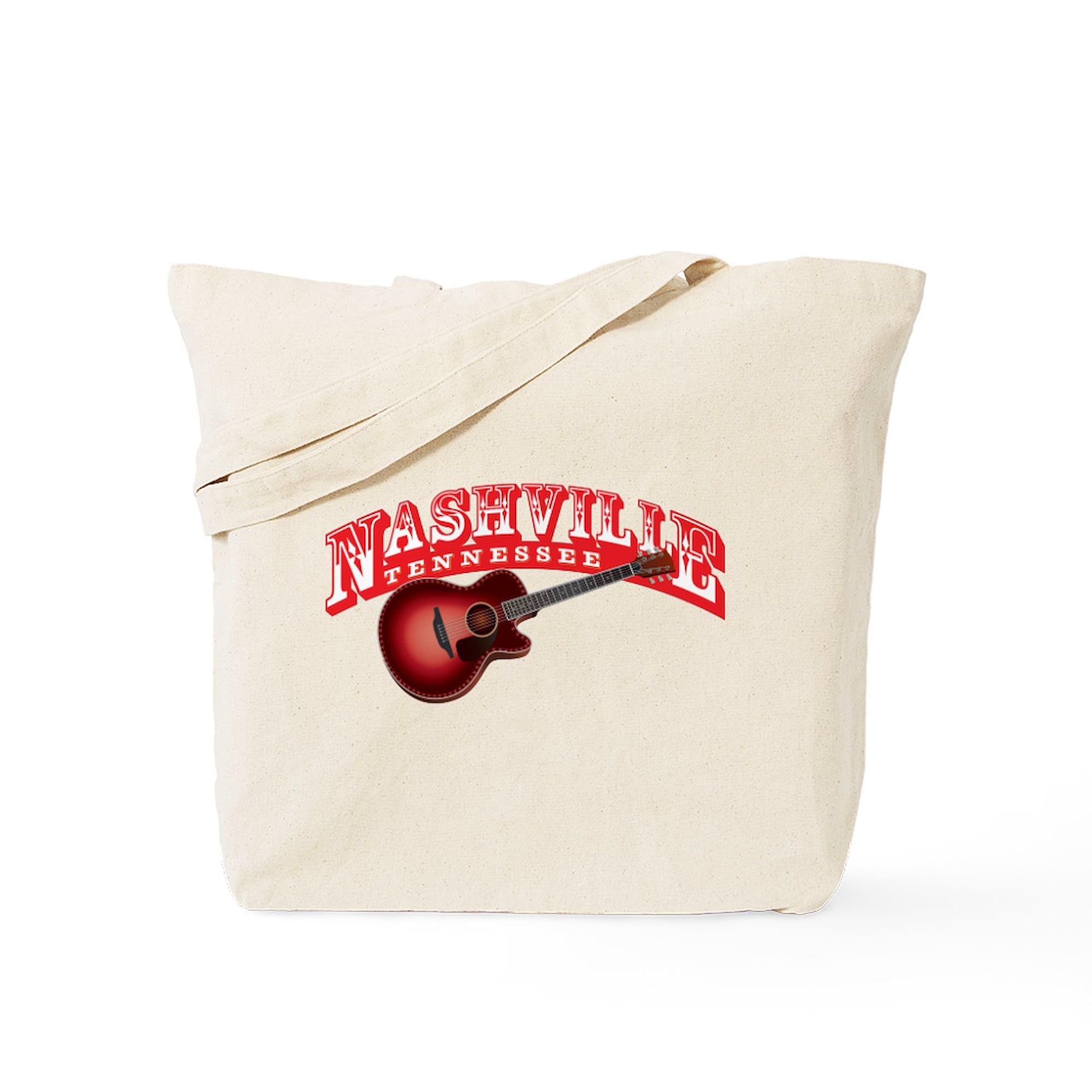 Nashville Guitar Tote Bag - Natural Canvas Reusable Shopping Bag for Music Lovers | Perfect for Groceries, Beach Trips & Concert Merch