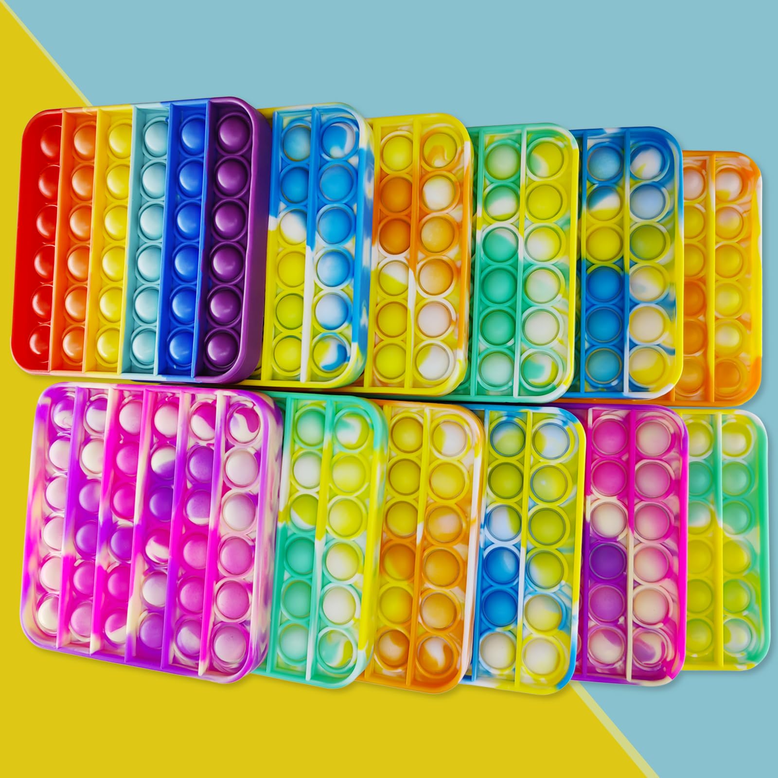 24 Pack Pop Bubble Fidget Sensory Toys for Kids & Adults - Stress Relief, Anxiety Reduction - Bulk Party Favors for Birthdays, Christmas, Classroom Prizes - Perfect for Office, Travel & Home Relaxation