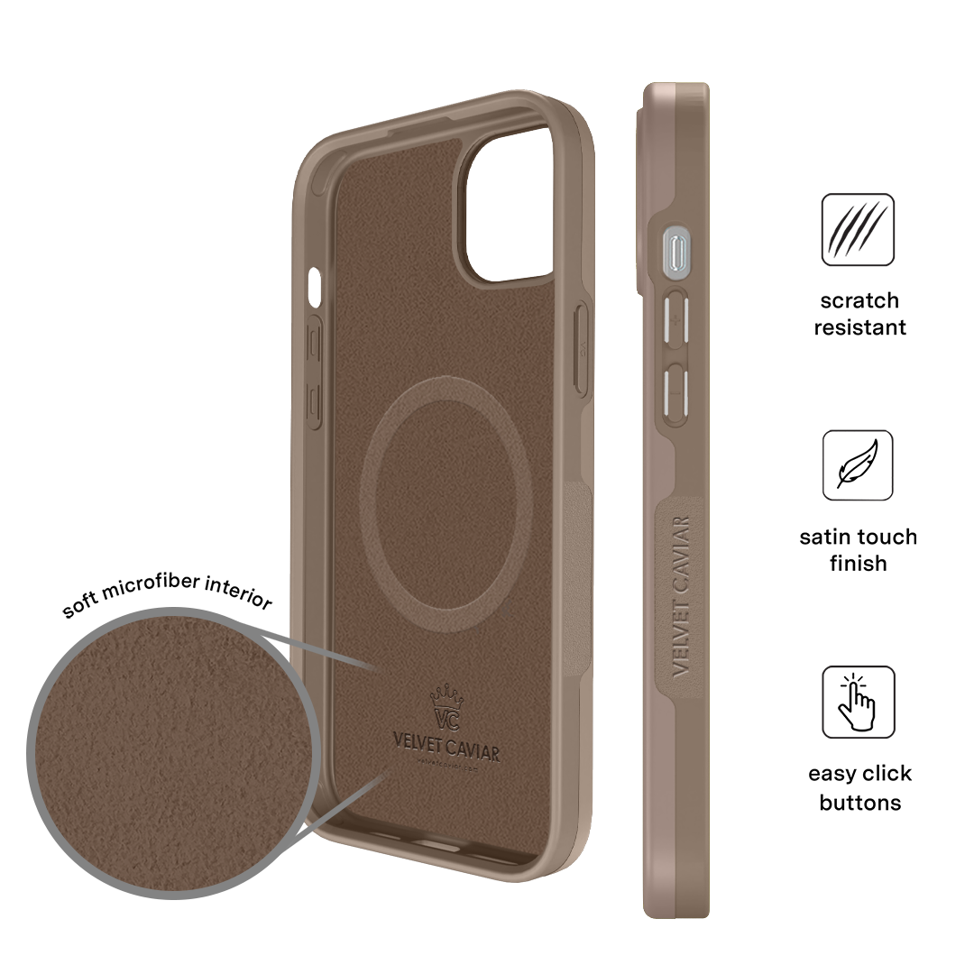 Premium Soft Cashmere iPhone Case in Taupe - Slim & Protective Cover for iPhone 12/13/14/15 - Perfect for Everyday Use, Travel & Gifting