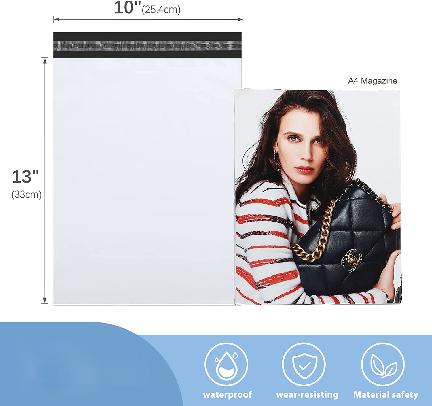 10x13 Inch Poly Mailers - Waterproof, Durable Shipping Envelopes for Ecommerce, Small Business & Online Sellers - Perfect for Clothing, Books, Jewelry & Lightweight Packages
