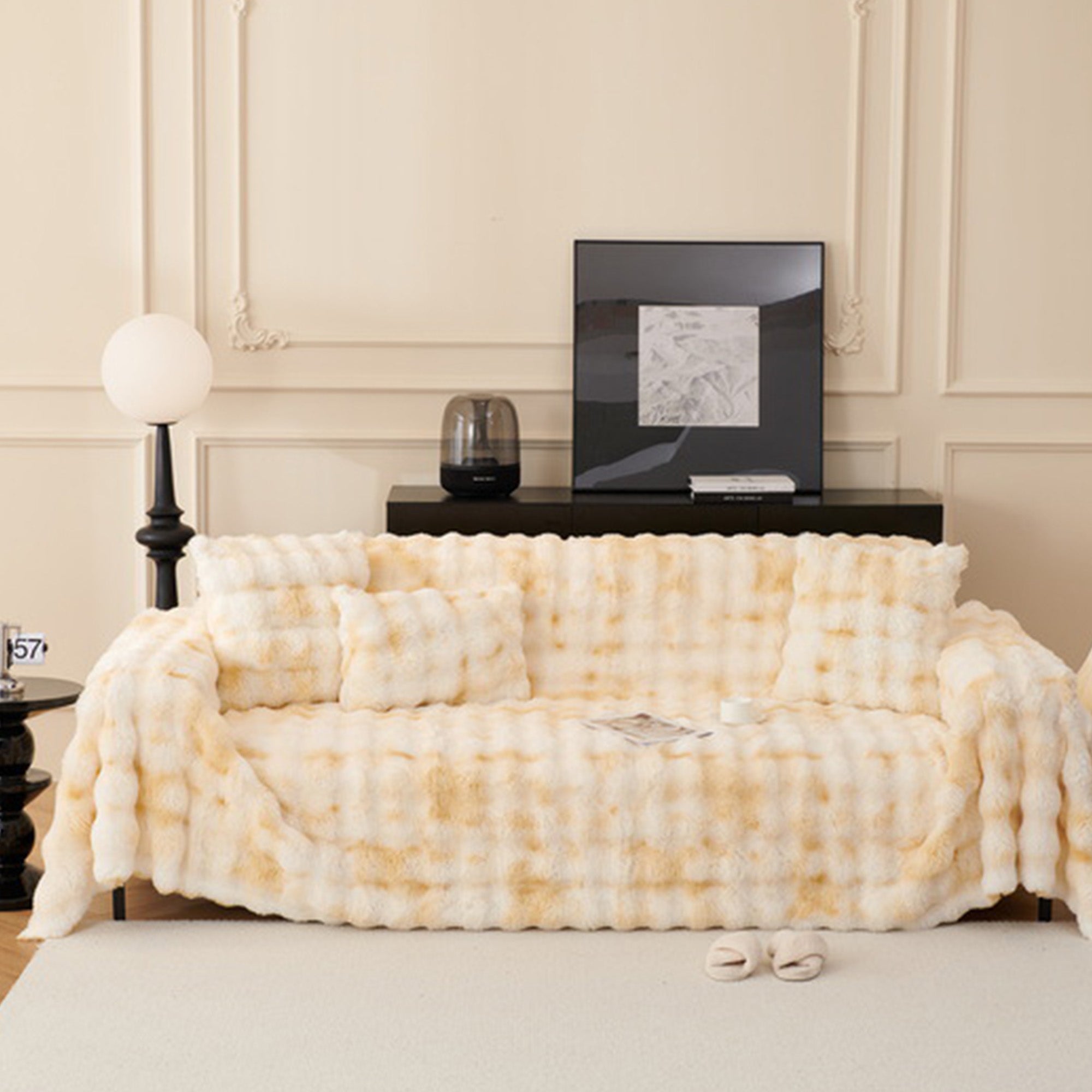Soft Plush Cloud Sofa Cover - Cozy & Breathable Couch Protector for Living Room, Bedroom, or Dorm - Machine Washable Furniture Slipcover (Multiple Sizes)