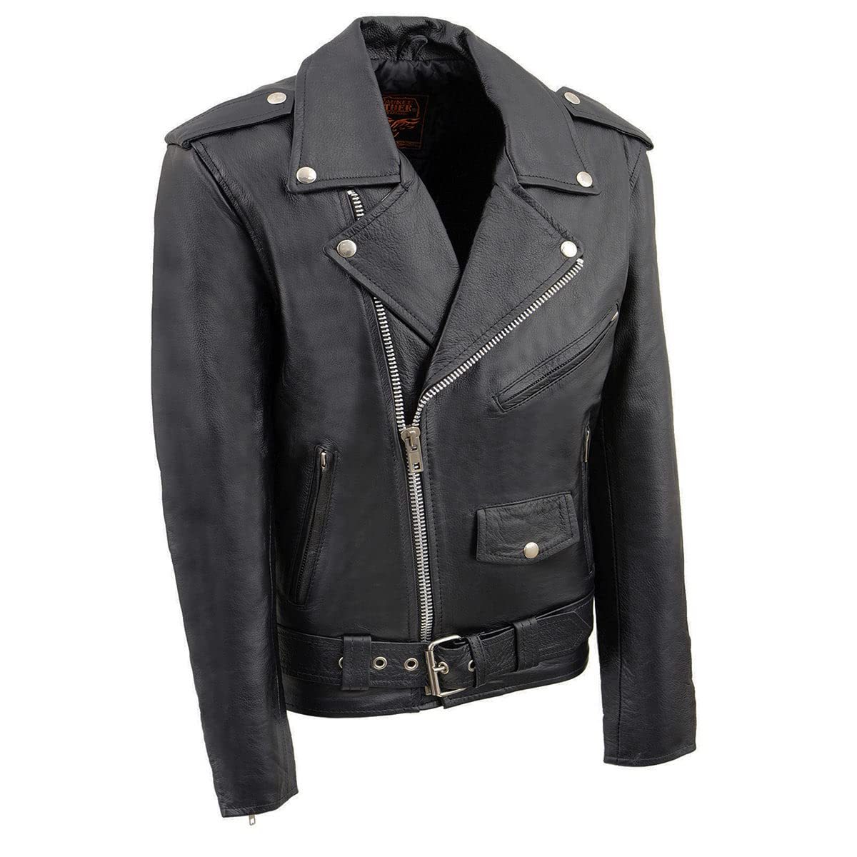 Milwaukee Leather Youth Black Police Biker Jacket - Classic Style Motorcycle Jacket LKY1950 for Boys & Teens - Perfect for Riding, Halloween Costumes & Outdoor Adventures