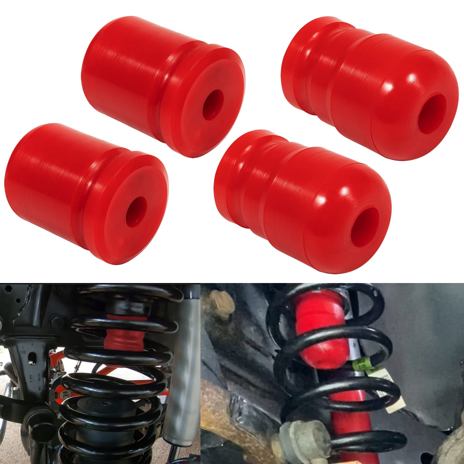 Jeep Wrangler JK JKU 2007-2018 Front & Rear Bump Stops Kit - Polyurethane Suspension Accessories (Set of 4) - Perfect for Off-Roading, Rock Crawling & Daily Driving