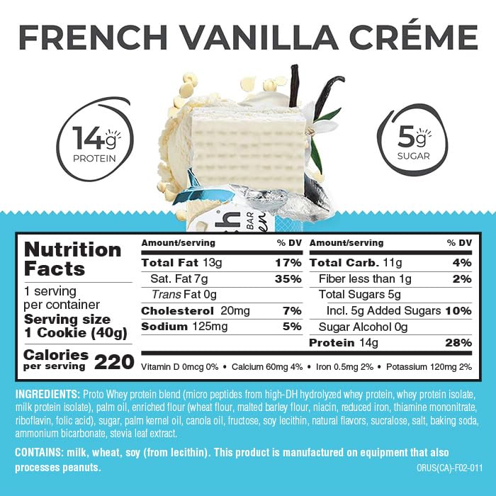 Power Crunch Protein Wafer Bars - 12 Pack (2 Boxes) | High Protein Snack with French Vanilla Creme Flavor | 1.4oz per Bar | Keto Friendly, Low Carb Energy Bars for Gym, Hiking & On-the-Go Nutrition