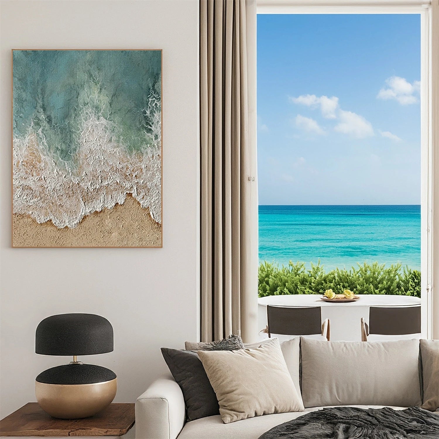 Ocean and Sky Painting #OS 244 - Stunning Seascape Wall Art for Home & Office Decor - Perfect for Living Room, Bedroom or Beach House