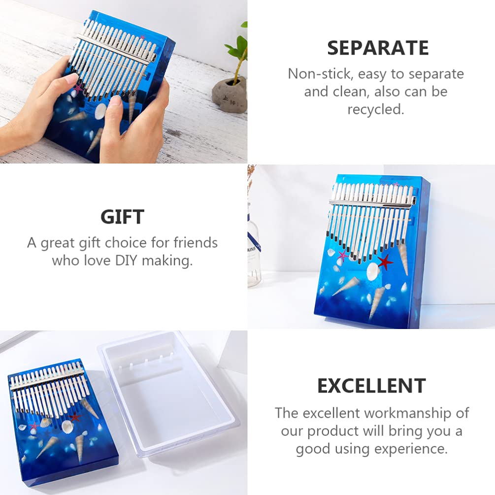 EXCEART 17 Keys Kalimba Resin Molds Set - Crystal Epoxy Silicone DIY Thumb Piano Mold for Resin Casting & Handmade Crafts | Perfect for DIY Jewelry Making, Home Decor & Musical Instrument Projects