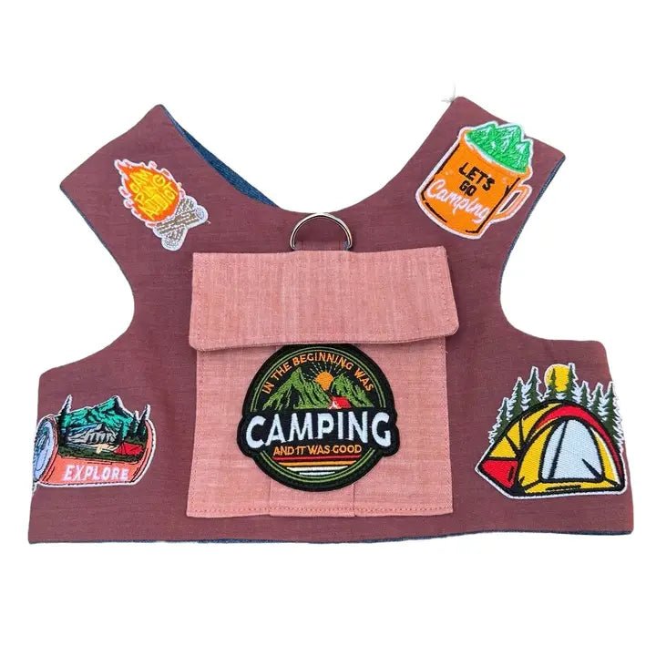 Premium Dog Camp Harness Vest in Berry Color - Adjustable & Breathable for Hiking, Training & Outdoor Adventures