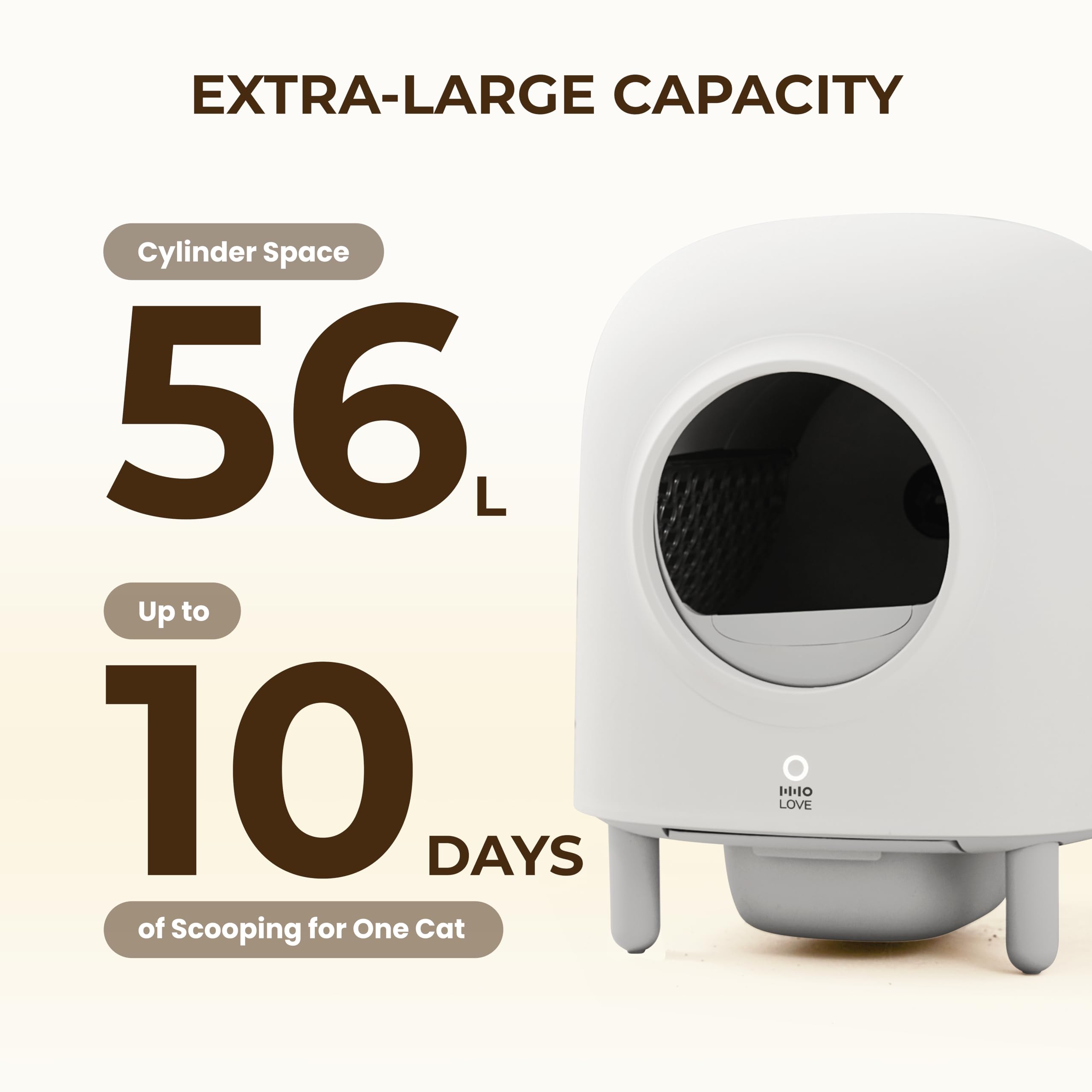 Automatic Self-Cleaning Cat Litter Box - Extra Large 56+6L Capacity with Health Tracking & Odor Control | 100% Safe Smart Litter Robot for Cats | Includes Liners & Latest Technology | Perfect for Busy Pet Owners & Multi-Cat Homes