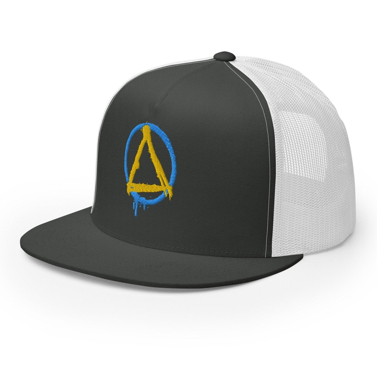 Graffiti Sobriety Symbol Trucker Hat - Stylish Baseball Cap for Recovery Support & Streetwear Fashion - Perfect for AA Meetings, Concerts, and Urban Outfits