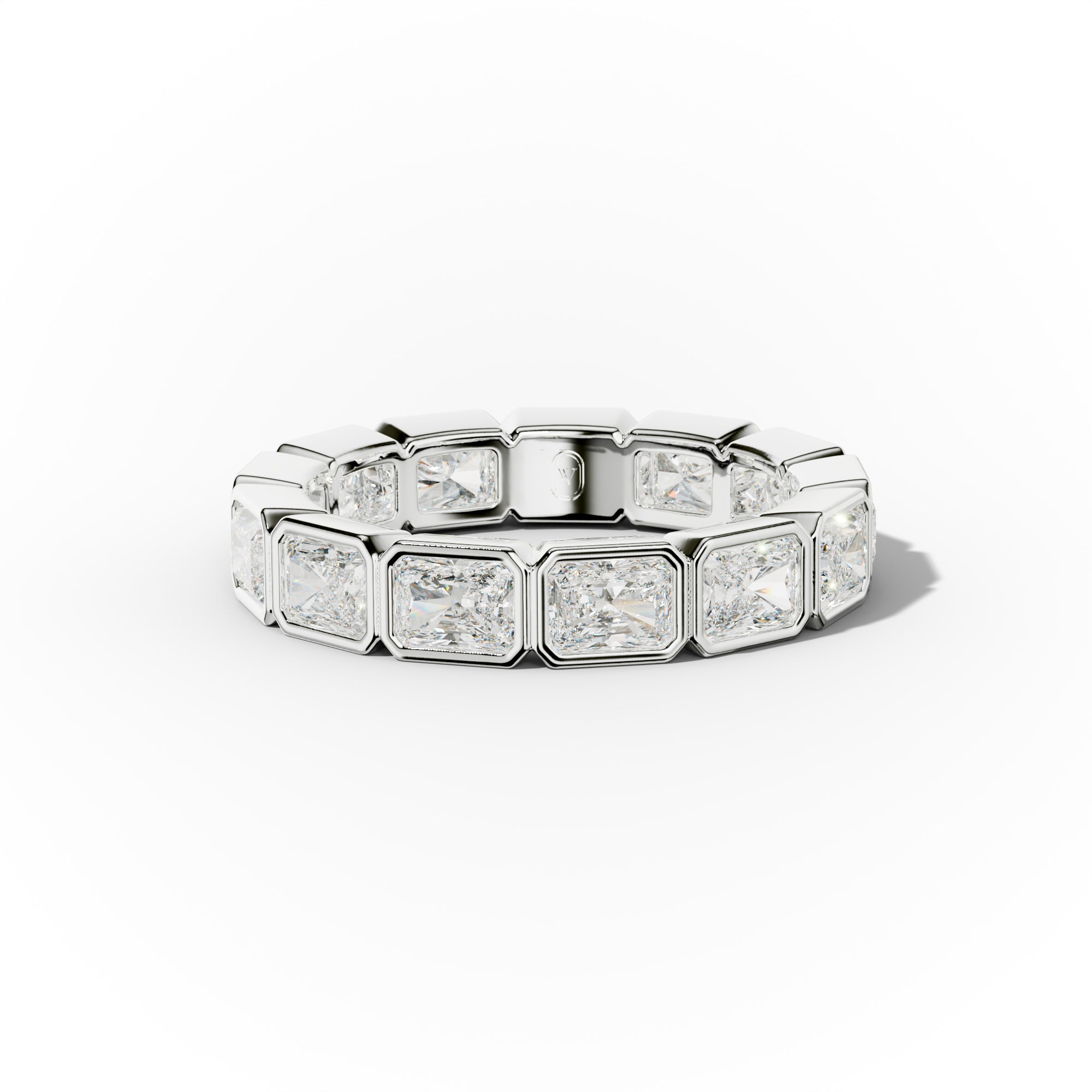 3.0 Carat East West Radiant Cut Bezel Set Diamond Eternity Band - Wedding, Engagement, Anniversary Jewelry Gift for Her - Perfect for Bridal Stacking Rings & Special Occasions