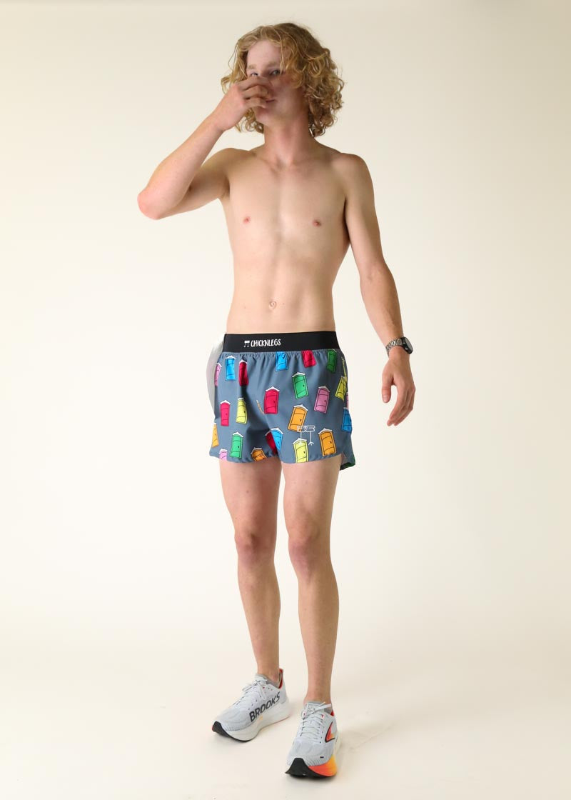 **Men's 4-Inch Split Running Shorts - Lightweight Quick-Dry Athletic Shorts for Gym, Workout & Outdoor Activities**