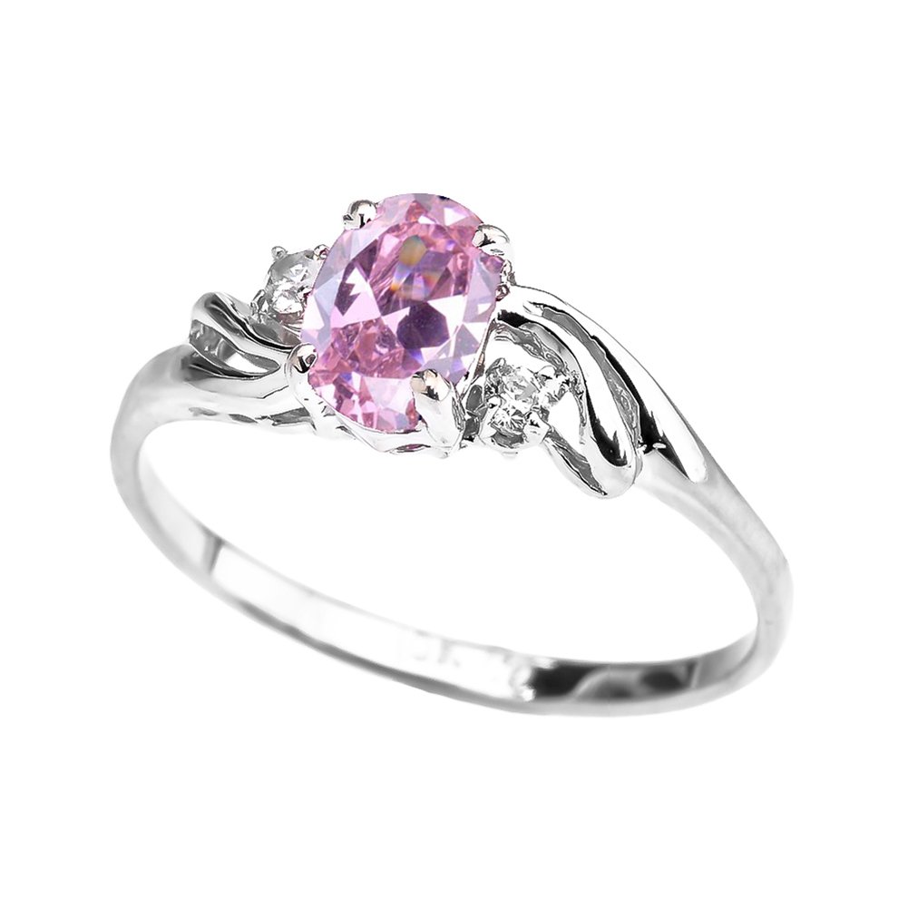 10k White Gold Oval October Birthstone Engagement Ring with White Topaz - Perfect for Proposals, Anniversaries & Special Occasions
