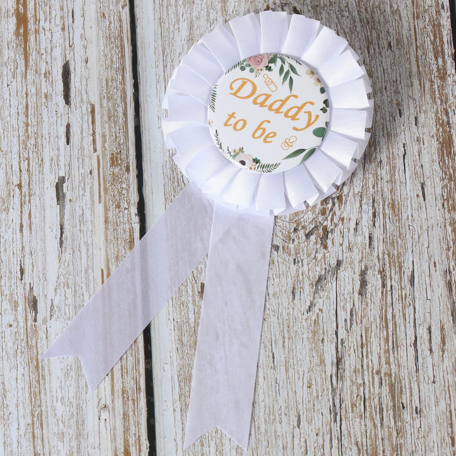 Gender Neutral Baby Shower Decorations Set - Sage Green Tinplate Badge Pins for Mom & Dad to Be | Perfect for Gender Reveal Parties, Baby Shower Gifts & Nursery Decor