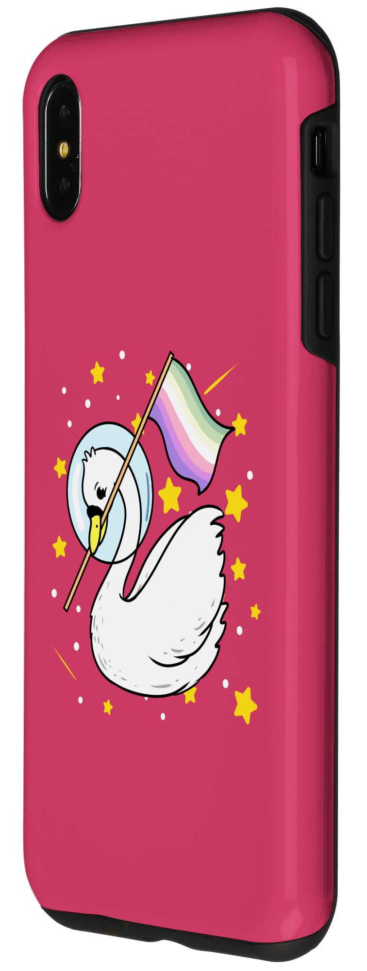iPhone XS Max Case - Swan in Space Genderfae Pride Design - Protective Phone Cover for LGBTQ+ Community | Perfect for Daily Use, Pride Events & Showcasing Identity