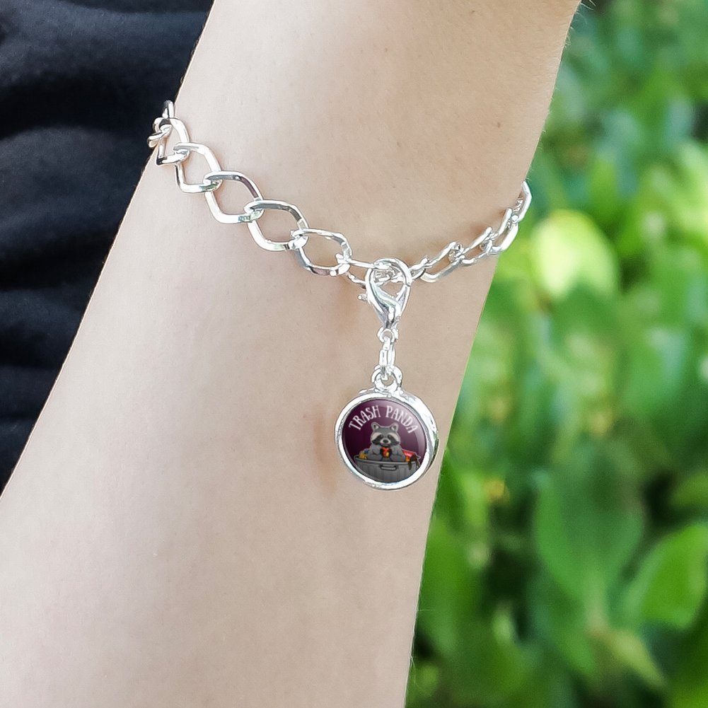 Vintage Raccoon Trash Panda Charm Bracelet Pendant - Antique Style Zipper Pull with Lobster Clasp - Perfect for Jewelry Making, DIY Crafts & Unique Gifts