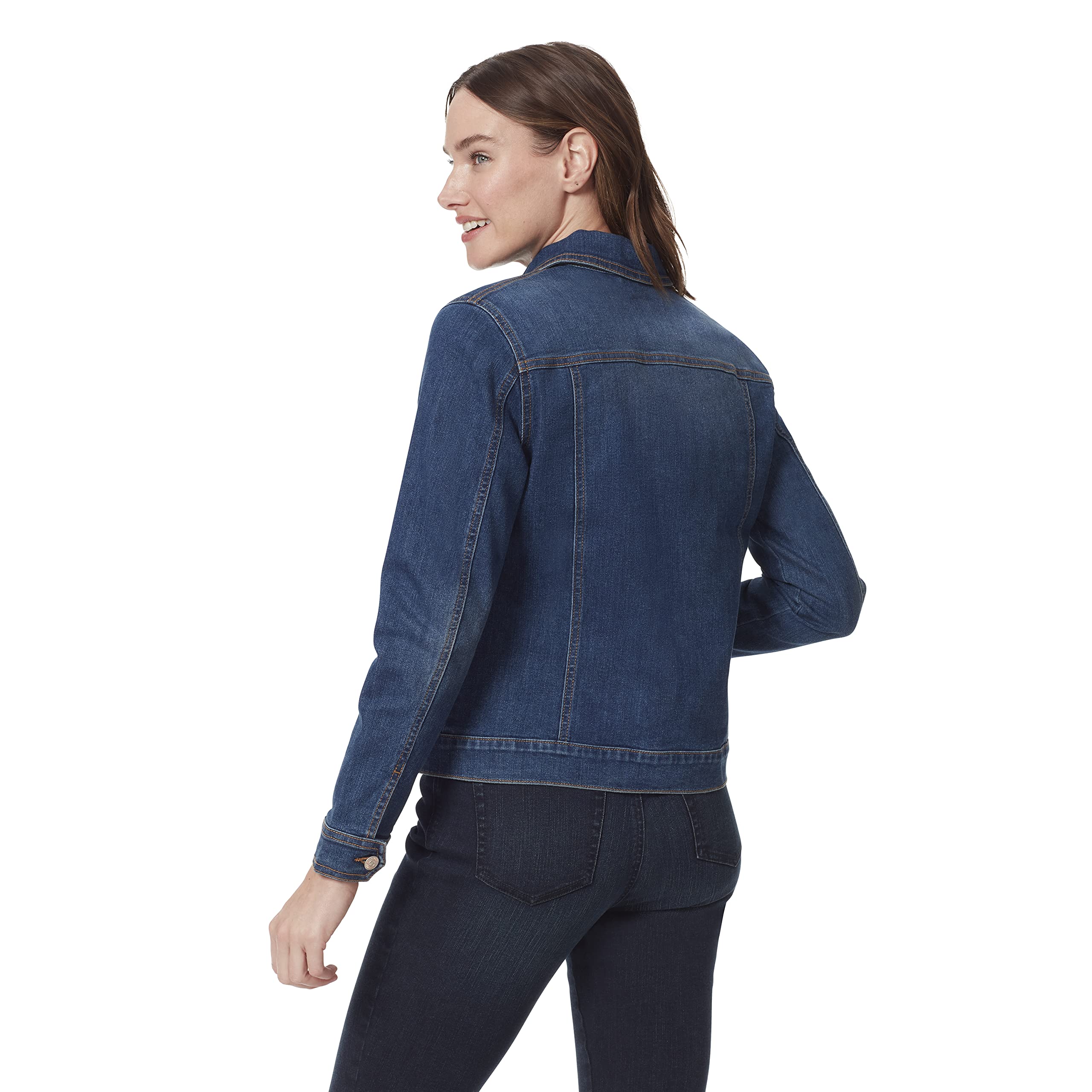 Gloria Vanderbilt Women's Amanda Denim Jean Jacket - Classic Stretch Denim Jacket for Women | Casual Outfit Essential for Fall & Spring Layering
