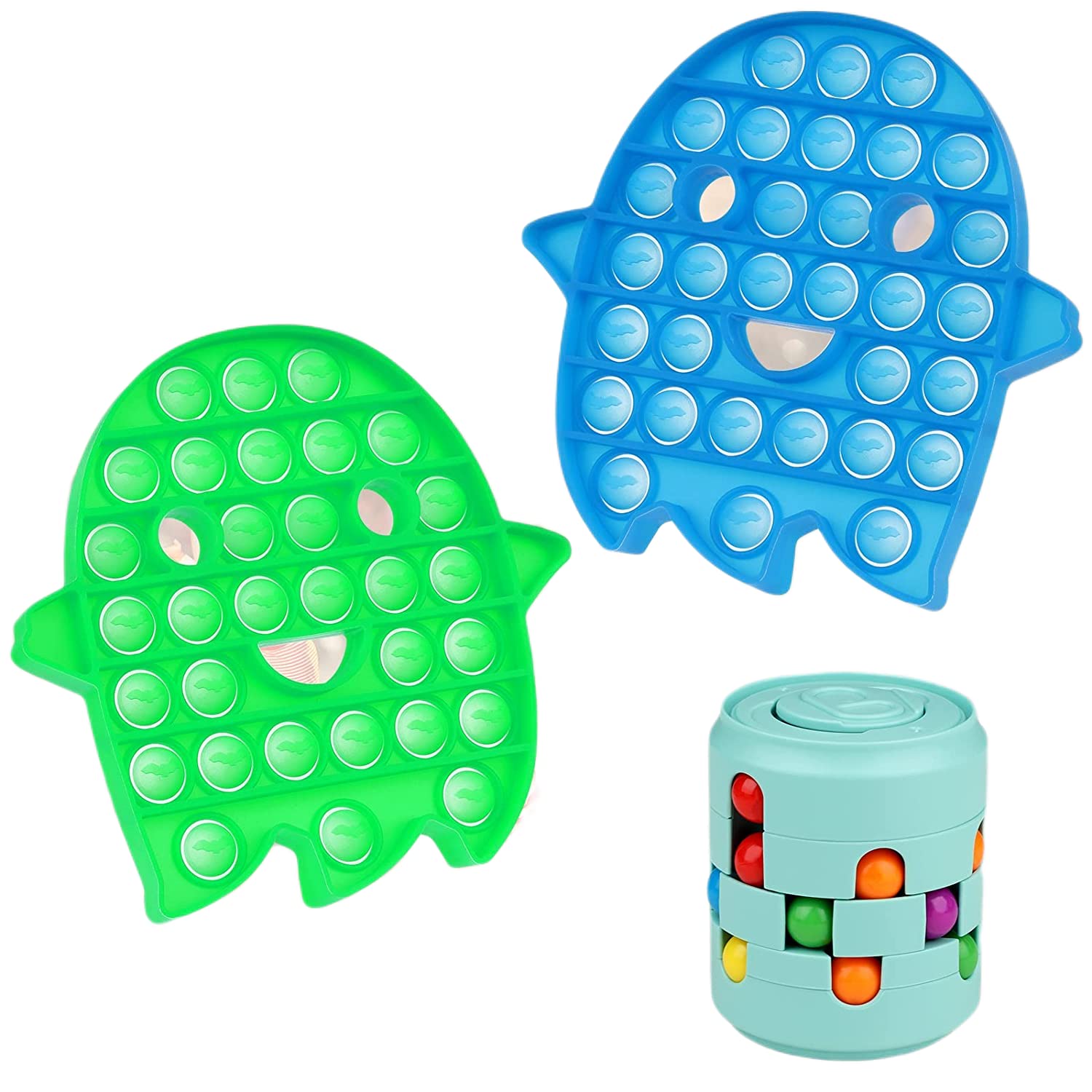Sensory Fidget Toys Pack for Kids & Adults - Simple Dimple Bubble Popper, Stress Relief & Anti-Anxiety Toys for Office, School, Halloween & Birthday Gifts - Fun Silicone Sensory Game for Focus and Relaxation