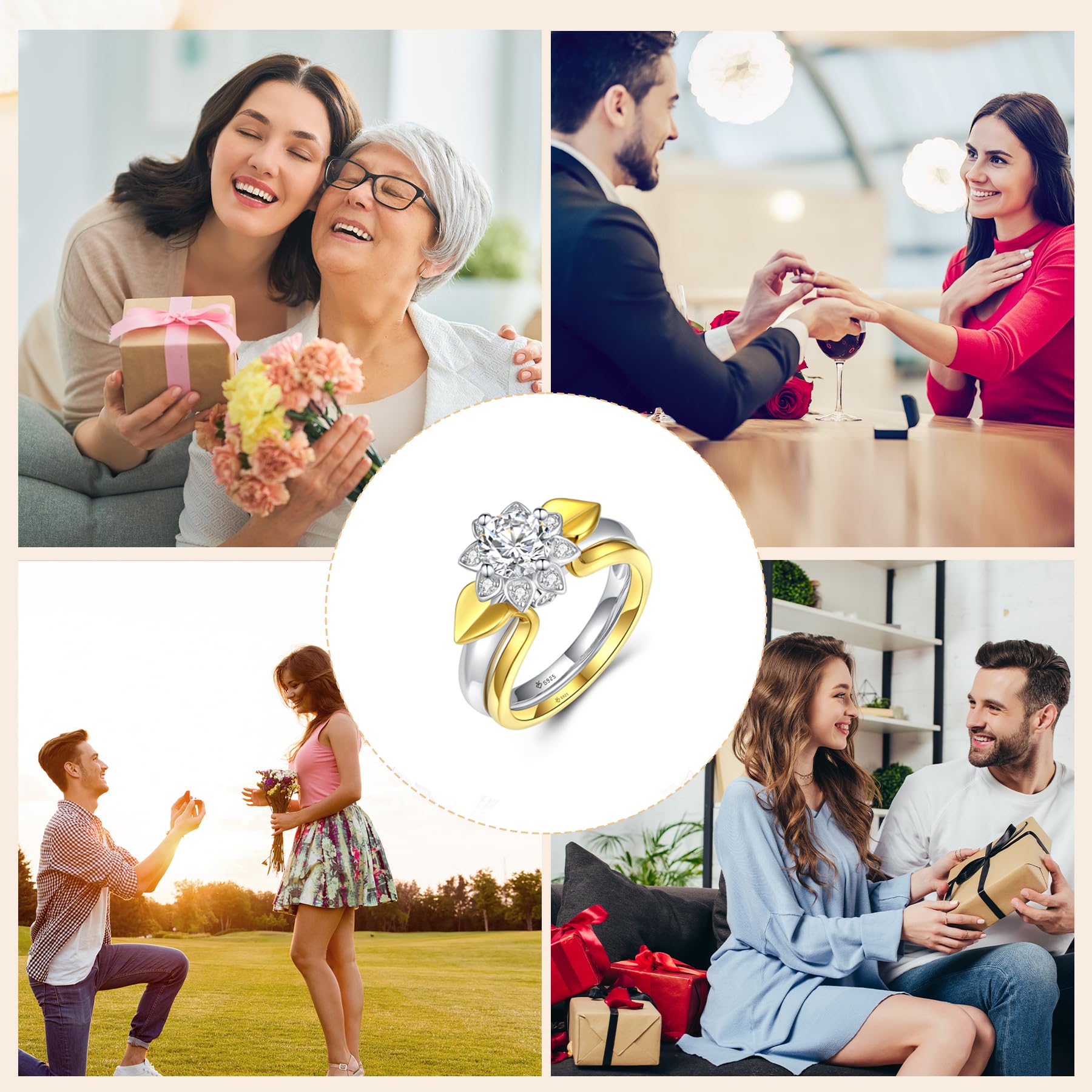 Moissanite Engagement Rings for Women - D Color VVS1 Wedding Band Bridal Sets in Sterling Silver | Elegant Moissanite Wedding Ring Sets for Brides, Anniversaries & Special Occasions