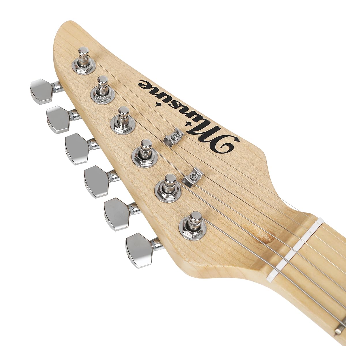 39 Inch Full Size Electric Guitar Kit with Solid Body, S-S-S Pickups & 6 Strings - Includes Gig Bag, Strap, Tremolo Arm, Cable & Picks - Perfect for Beginners & Practice (Red) - Ideal for Home Studio, Live Performances & Music Lessons