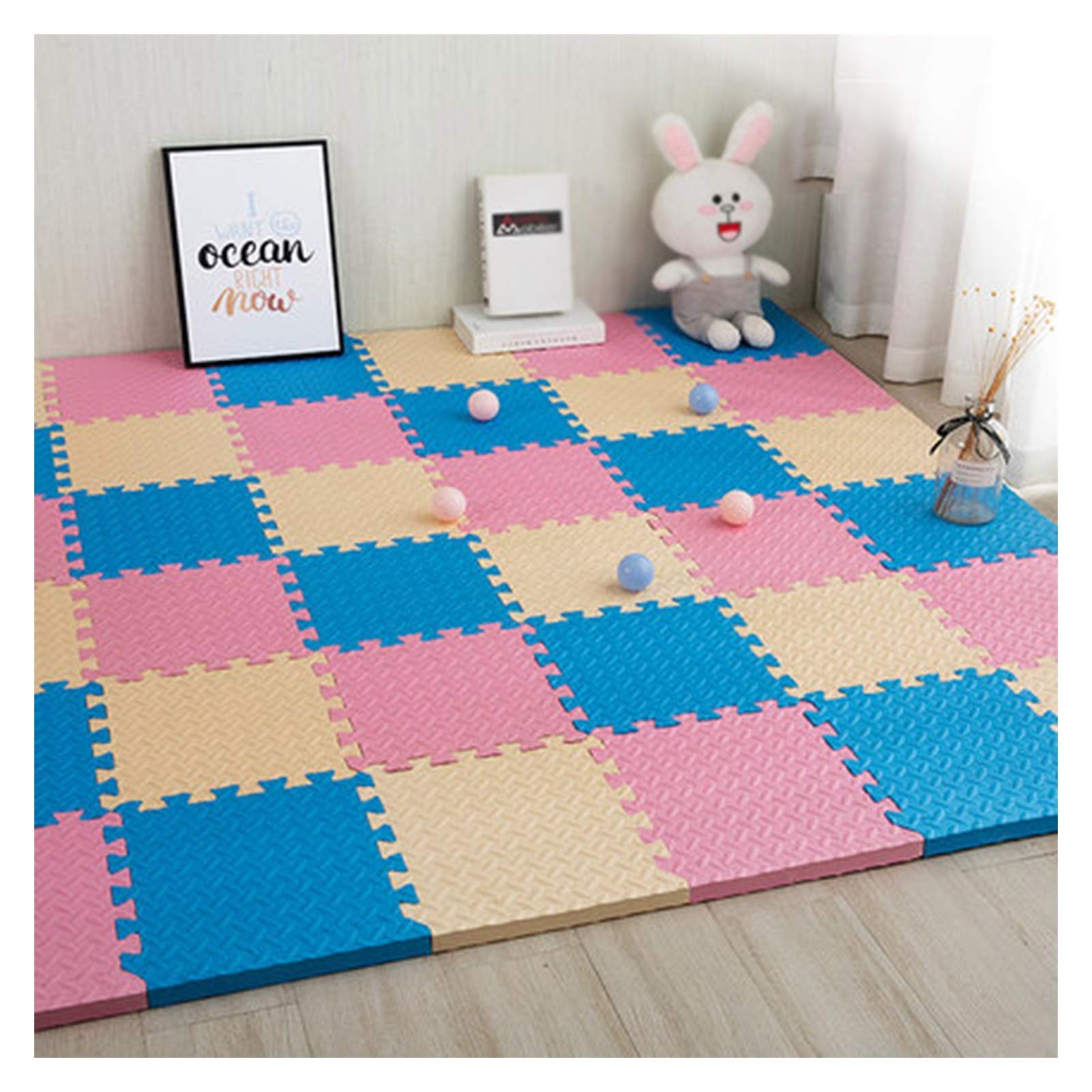 Non-Toxic Baby Foam Play Mat - Durable & Scratch-Resistant Interlocking Floor Tiles for Nursery, Playroom & Daycare - 1.2cm Thick (60x60cm, 9-Piece Set) - Perfect for Crawling, Learning & Safe Playtime