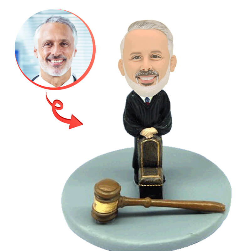 Custom Male Judge Bobblehead - Personalized Legal Themed Nodding Figure - Perfect for Lawyers, Graduation Gifts & Office Decor