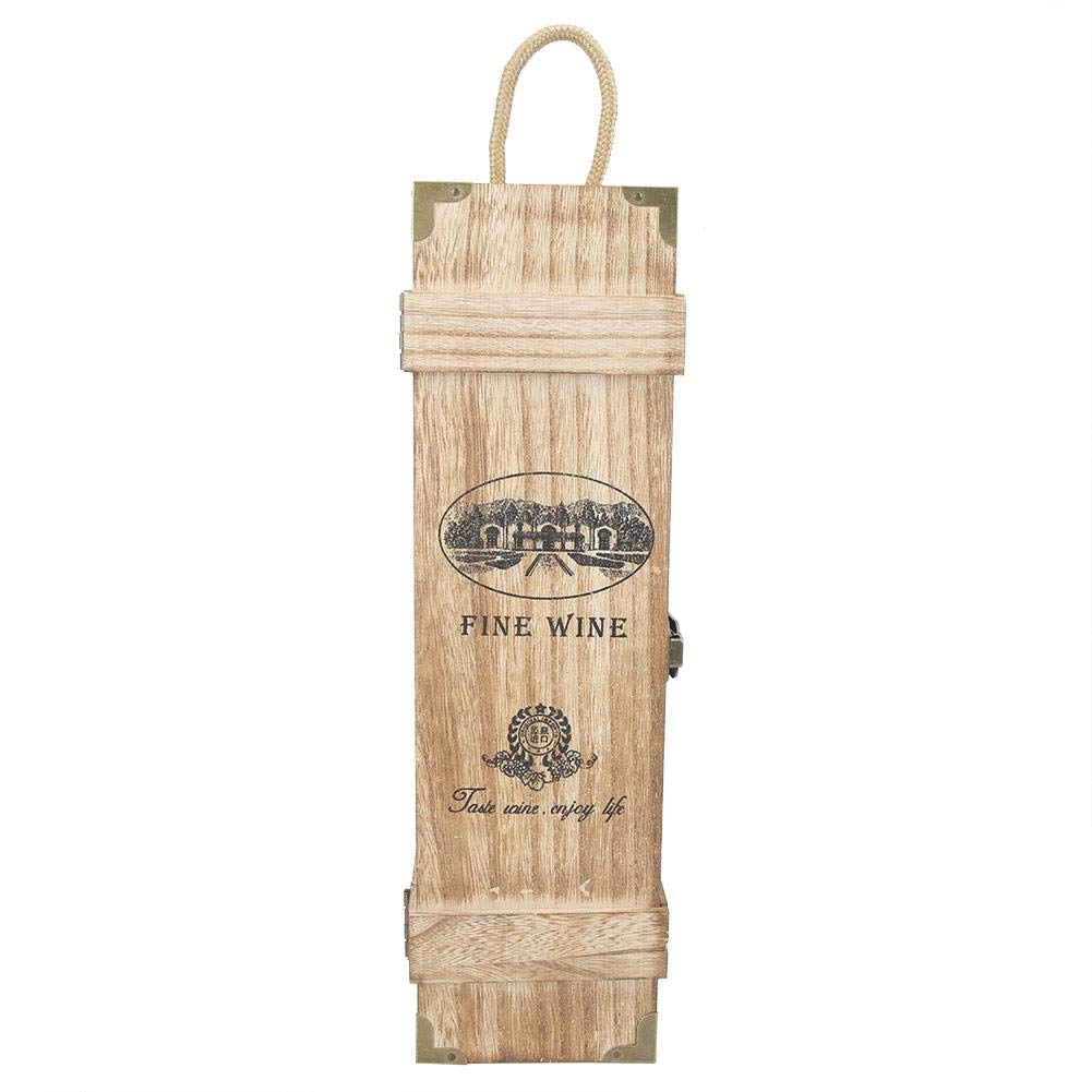 Vintage Wooden Wine Storage Box - Elegant Portable Gift for Home & Party Decor
