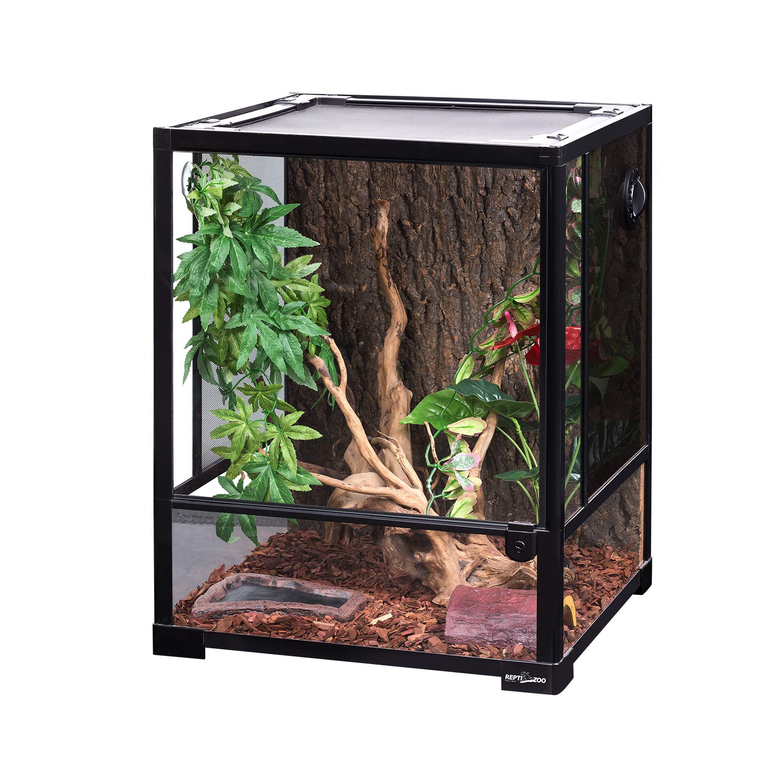 REPTI ZOO 12-inch Hanging Vine Reptile Terrarium Plants with Suction Cups - Realistic Tank Decor for Geckos, Chameleons & Frogs - Perfect for Jungle & Rainforest Habitat Setups