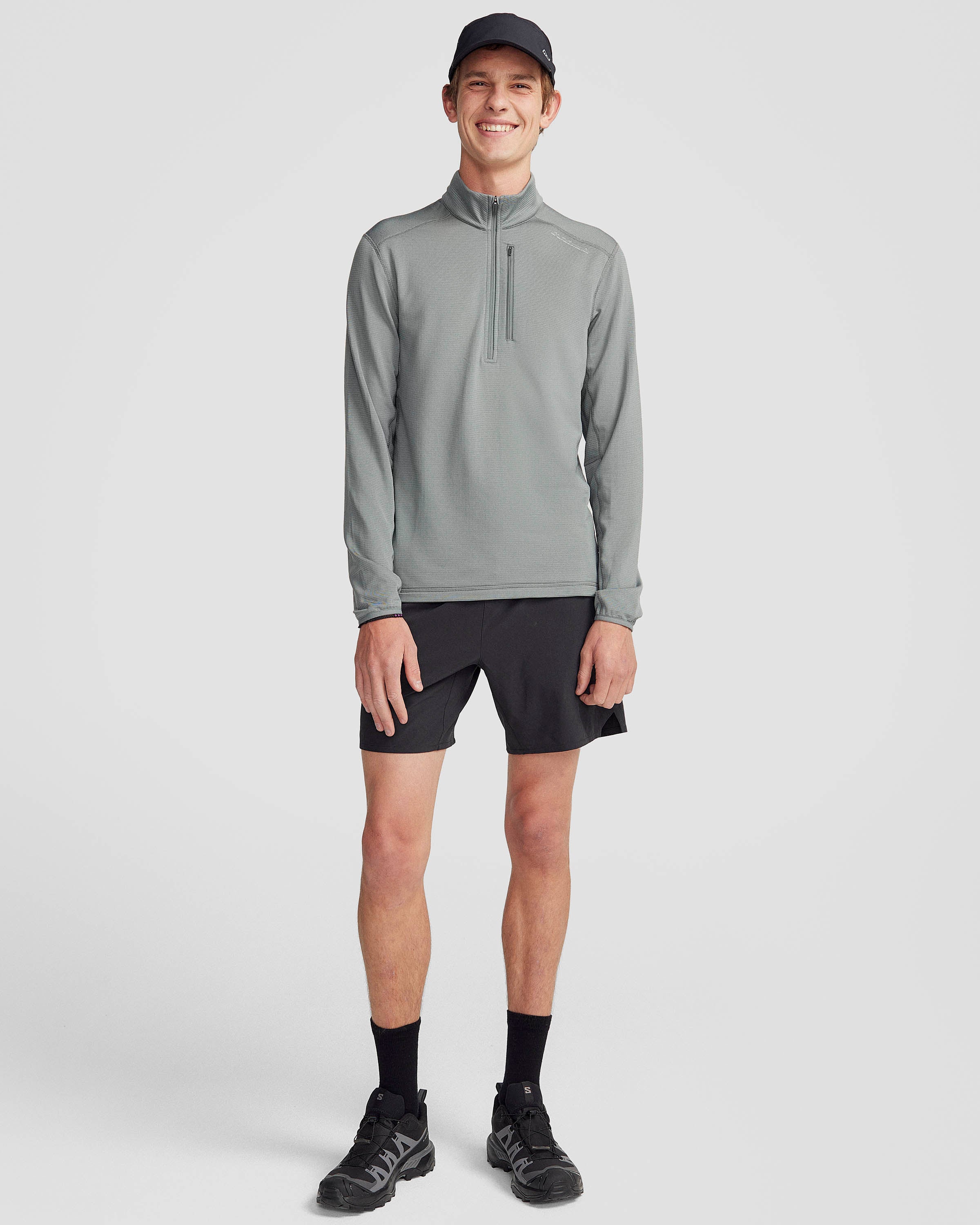 Men's Seeker Fleece Quarter Zip Pullover - Lightweight Thermal Jacket for Hiking & Outdoor Activities | Moon Color