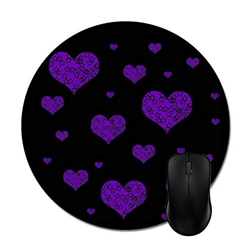 Trendy Purple Glitter Heart Mouse Pad 8