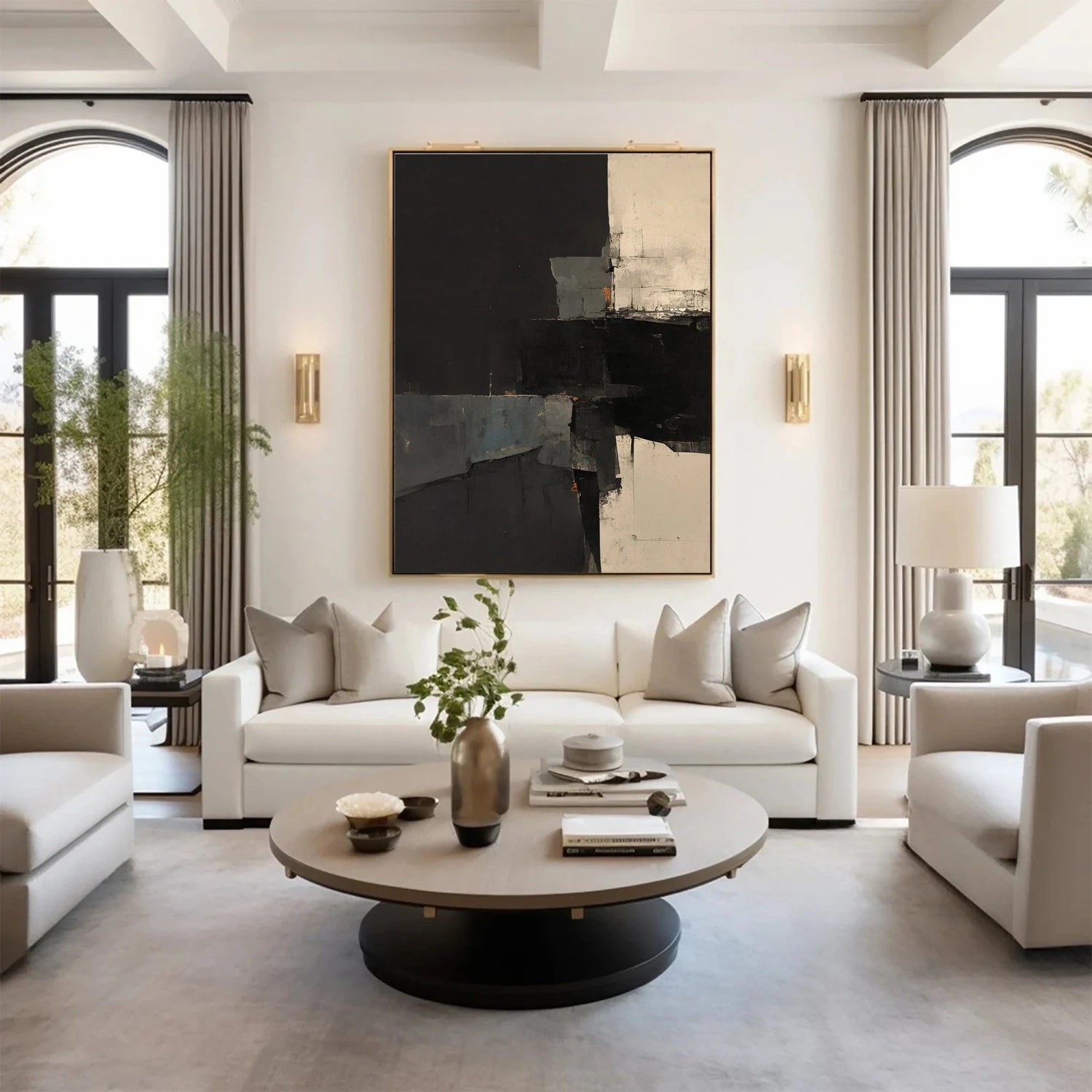Abstract Tranquility Art Painting #WS251 - Modern Wall Decor for Living Room, Bedroom & Office - Serene Contemporary Canvas Artwork for Home & Workspace