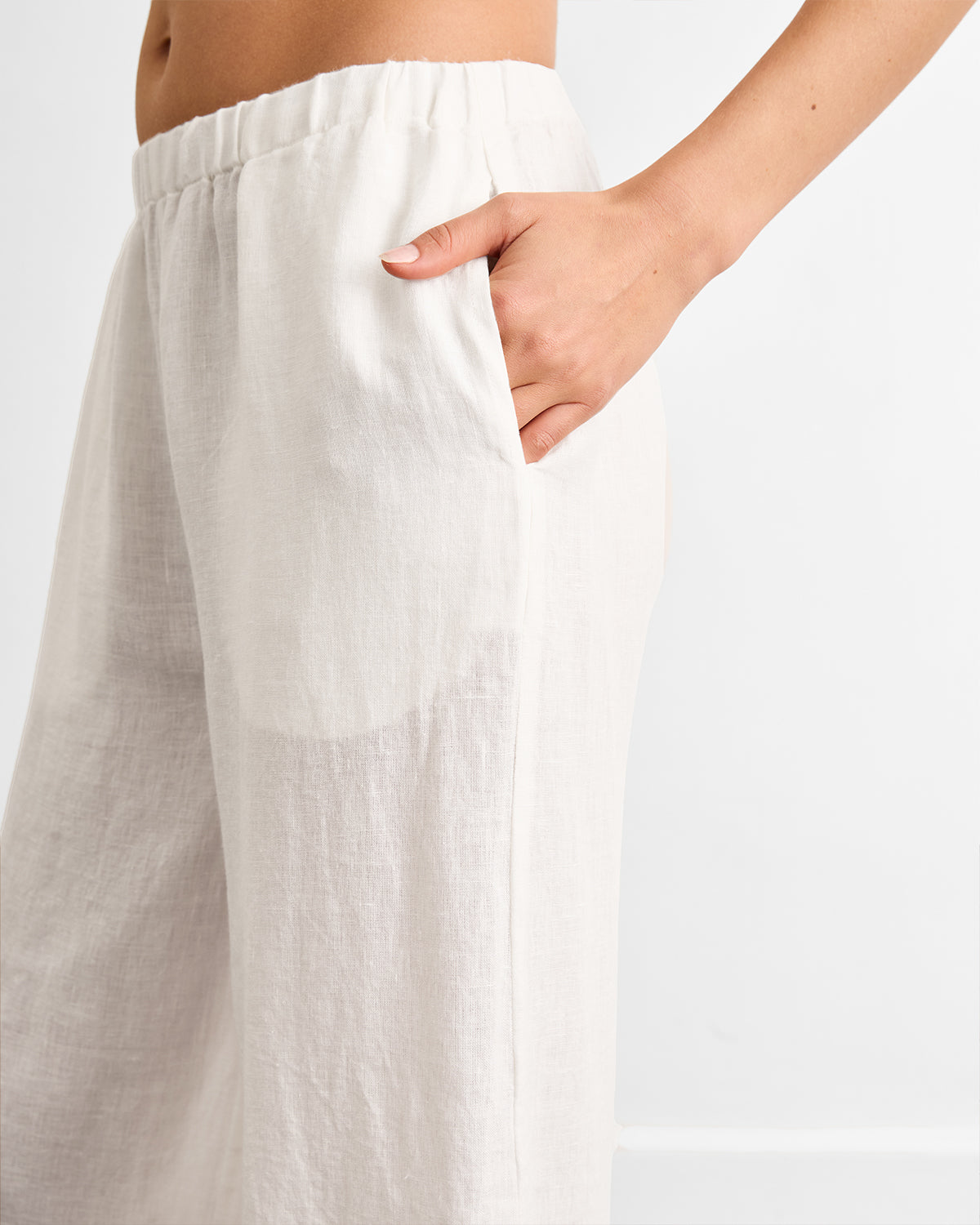 Piazza Linen Pants for Women - Breathable White Linen Trousers | Perfect for Summer, Beach & Casual Wear