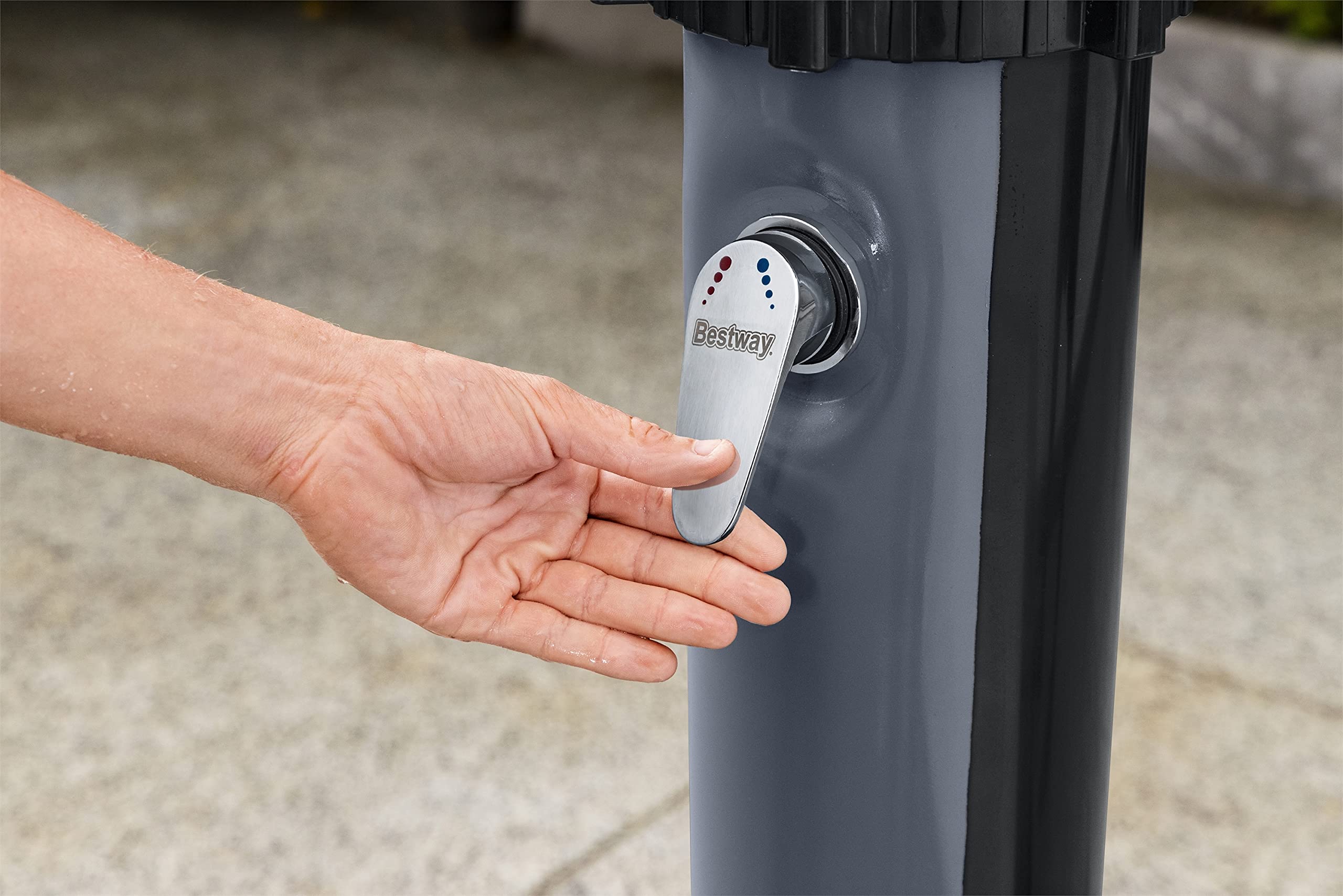 Bestway Flowclear SolarFlow 9 Gallon Solar-Heated Portable Outdoor Shower for Camping, Beach, Pool - Lightweight & Easy Setup - Perfect for Backyard, RV Trips, and Outdoor Adventures